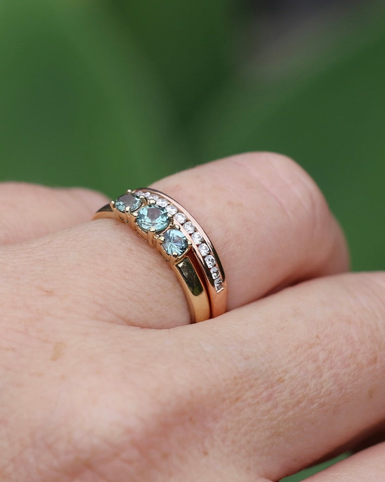 0.3ct Channel Set Natural Diamond Band, 9ct Rose Gold, size 7.25 or just over O, 1.6g
