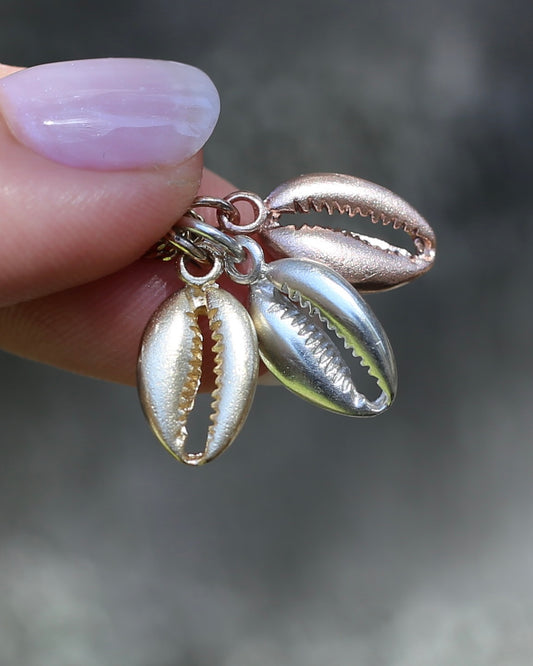 "The Coastal Cowrie" Solid Silver or Gold Cowrie Shell Pendant or Earring Drops - LIMITED RUN