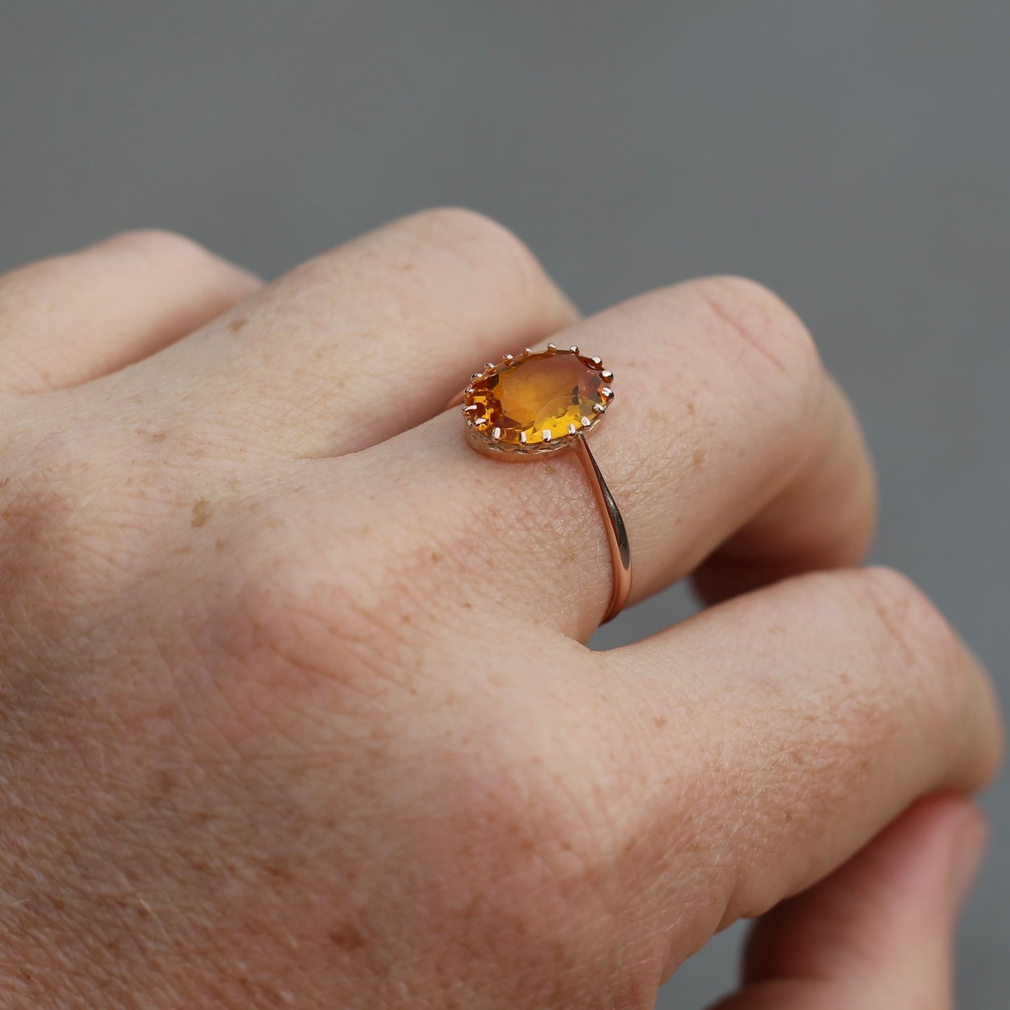 Early Australian Joseph Lawrence Oval Paste Ring, size R or 8.75