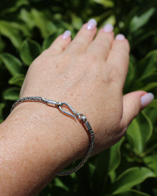 Sterling Silver Byzantine Silver Bracelet or Extender with Hook Clasp, 21cm or 8.25 inches, 11.72g