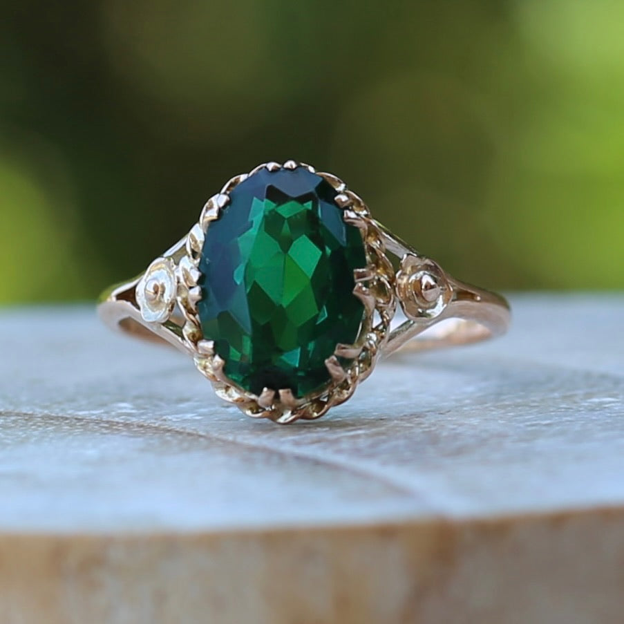 Green on sale glass ring