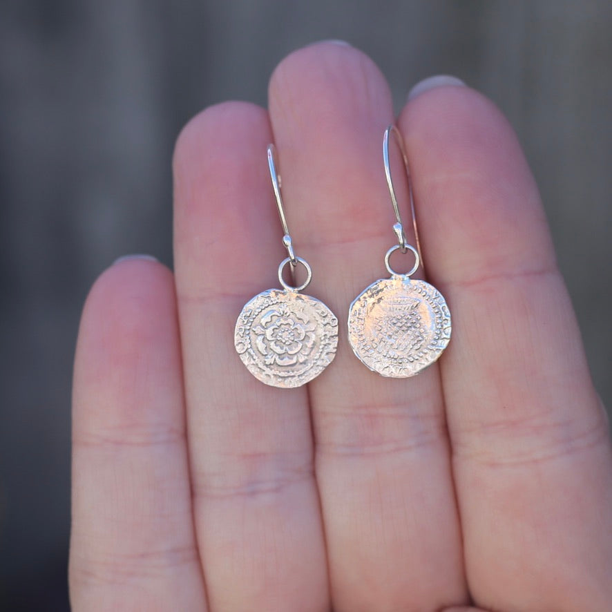 The Penny, Earrings -  Replica of the James I Penny Second Coinage 1604 - 1619