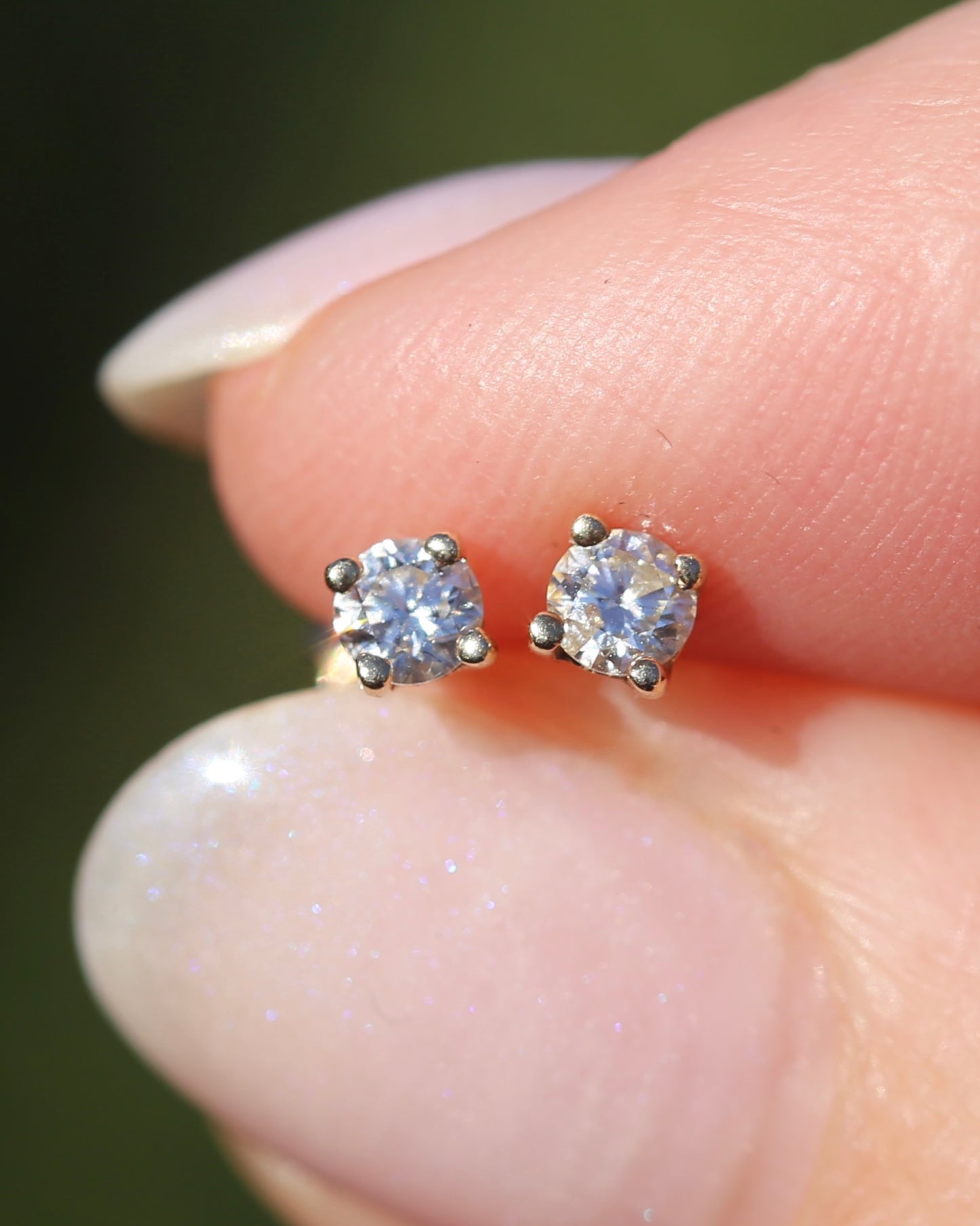 0.24ct TDW Diamond Studs, 9ct Yellow Gold Screw Post Studs, 4 Claw Gold, 9ct Yellow Gold
