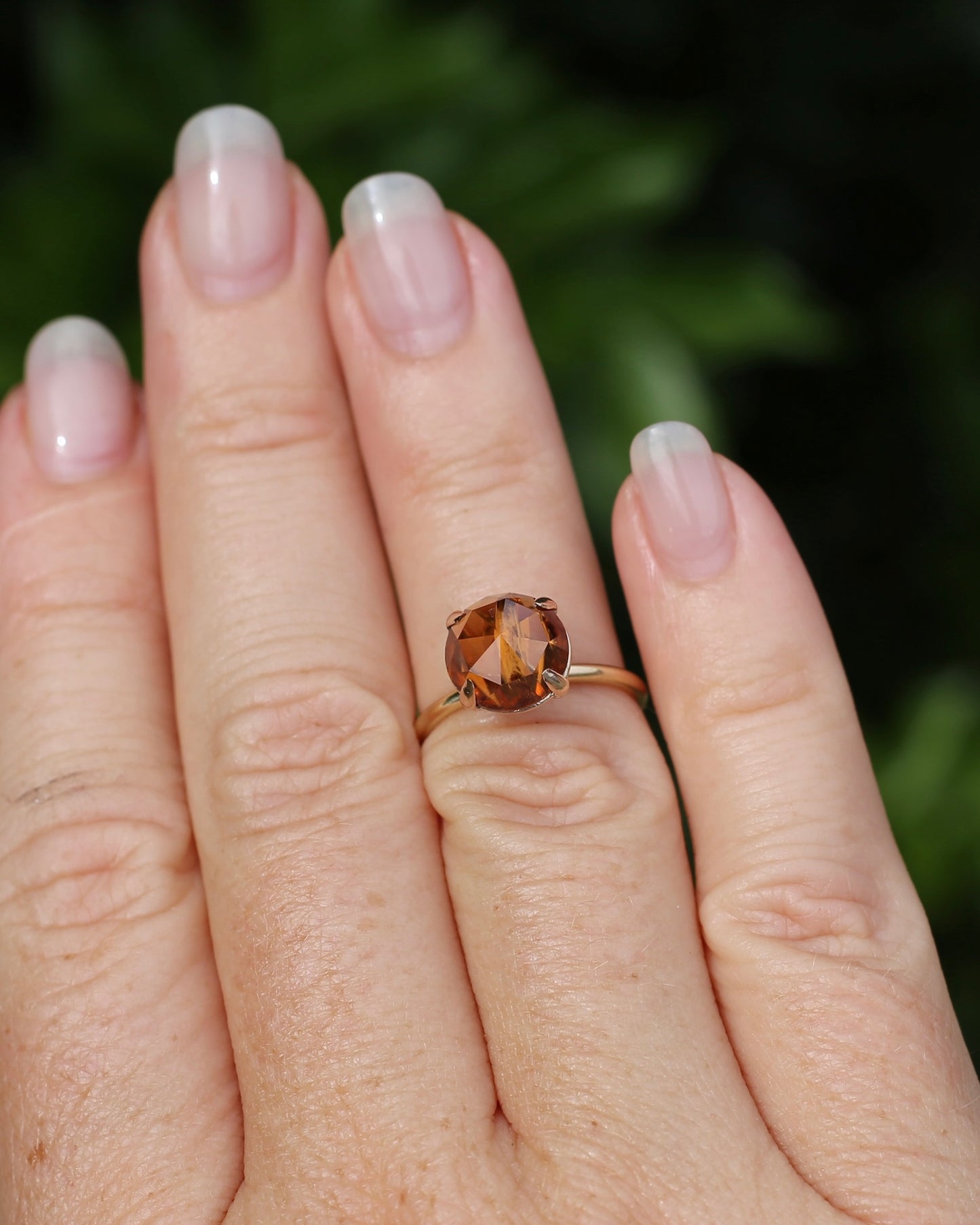 3.87ct Rose Cut Australian Zircon Ring, Claw Set in 9ct Yellow Gold, size 5.25 or K, 2.40g