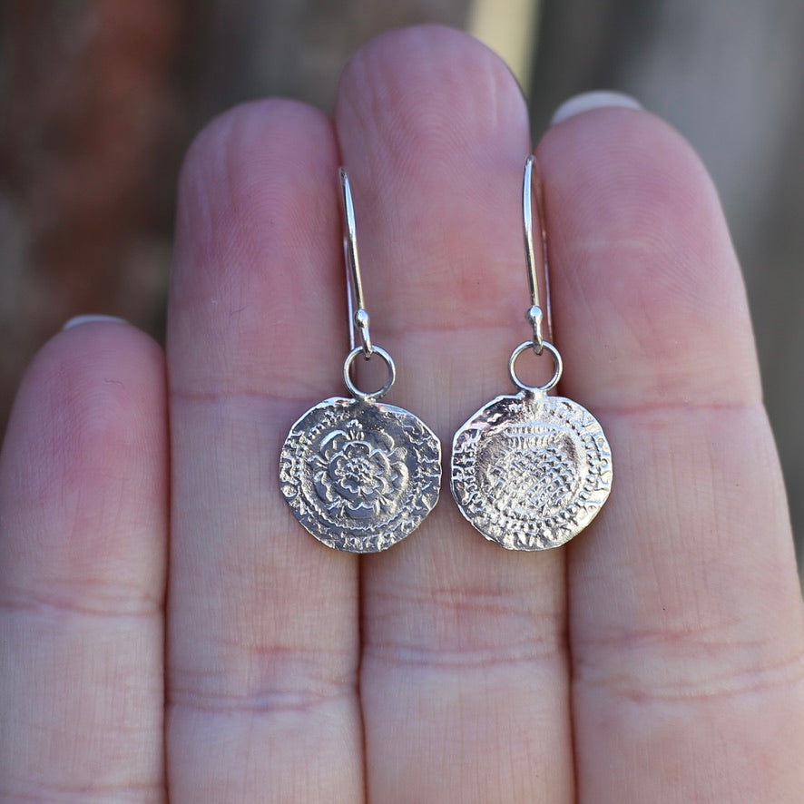 The Penny, Earrings -  Replica of the James I Penny Second Coinage 1604 - 1619