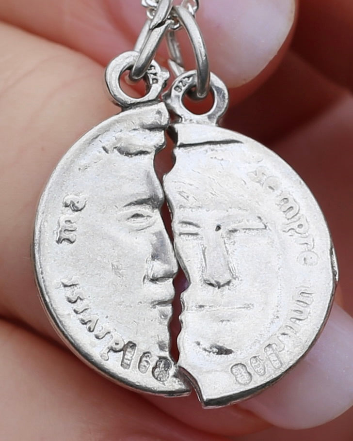 Divisi Ma Sempre Uniti Pendant Pair, Sterling Silver, 3.65g