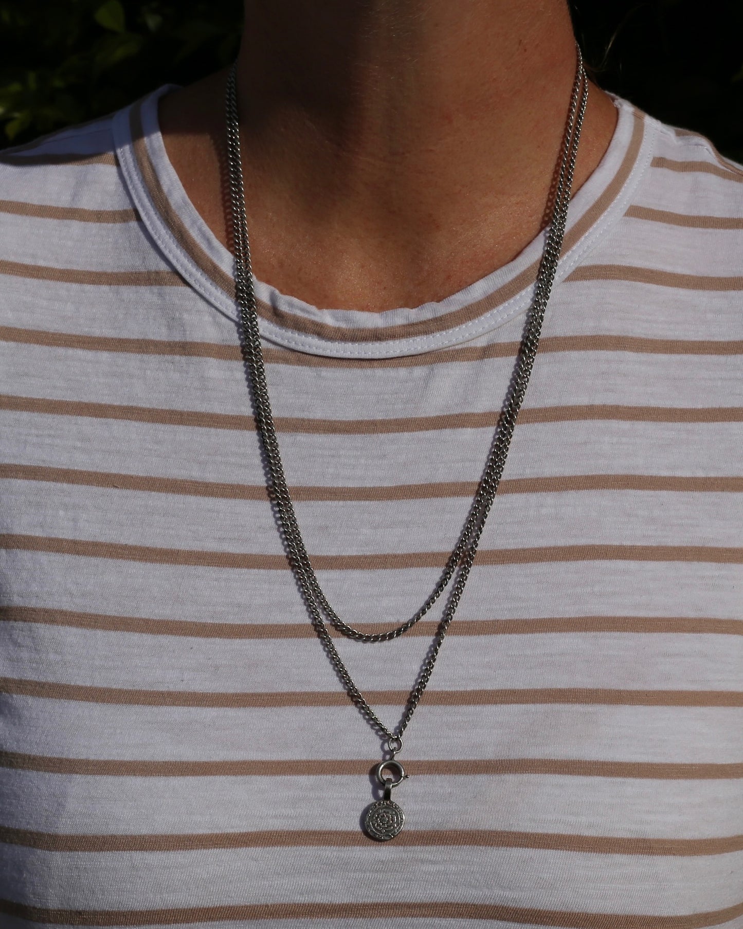 Antique French Longuard Curb Chain With Bolt Clasp, 67cm doubled, 22.1g