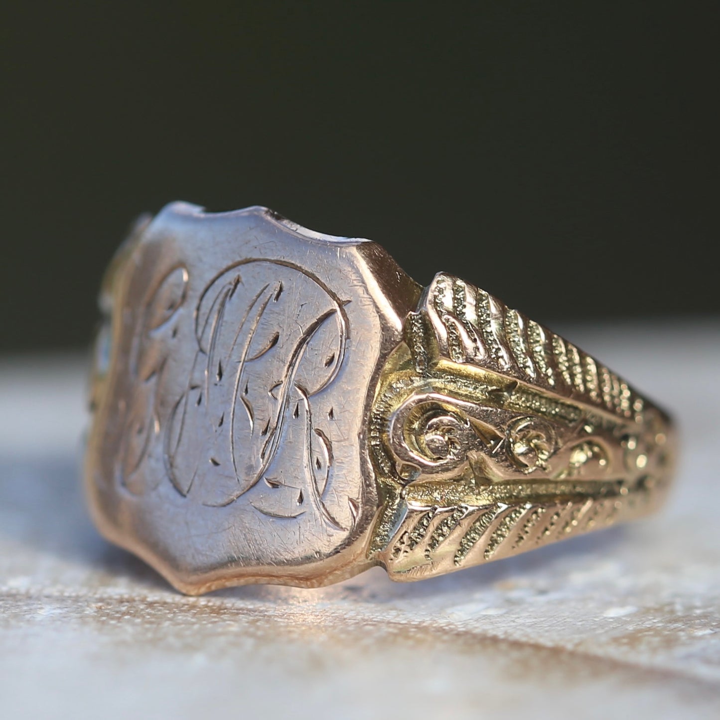 Antique Signet Ring, 9ct Gold, size Q or 8.25