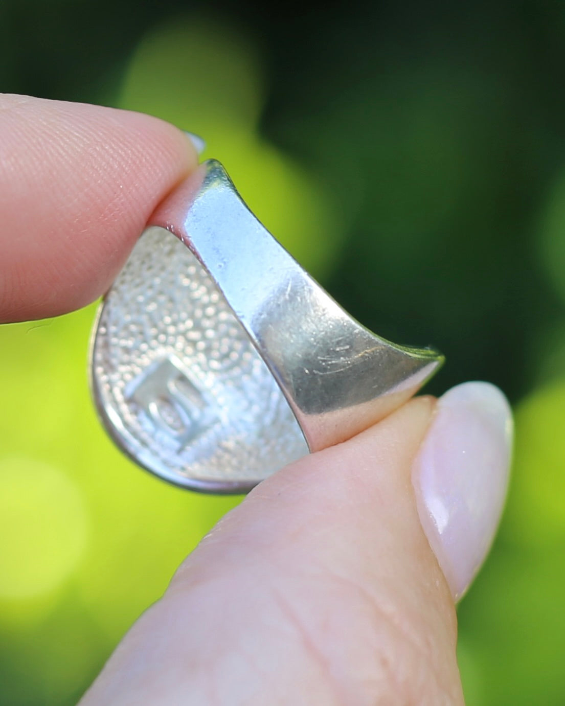 Wide Wave Shaped Silver Band, Sterling Silver, size Q1/2 or 8.5 (fits more like a P1/2 or Q), 7.2g