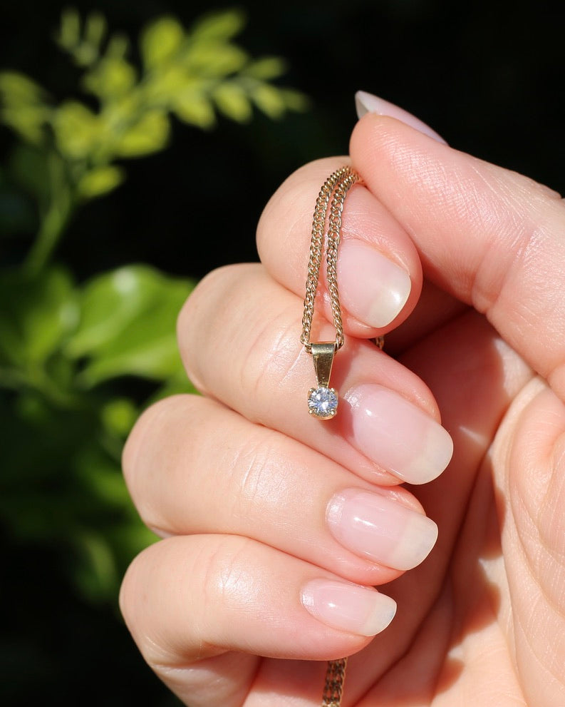 0.2ct Natural Diamond Claw Set Pendant, 18ct Yellow Gold, 0.48g