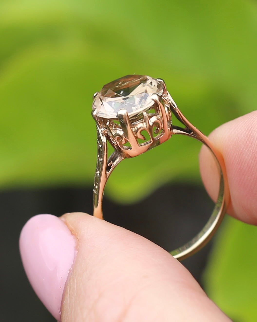 5.68ct Oval Natural Australian Zircon, In 1973 Birmingham Made Ring, 9ct Yellow Gold, size O1/2 or 7.5, 3.41g
