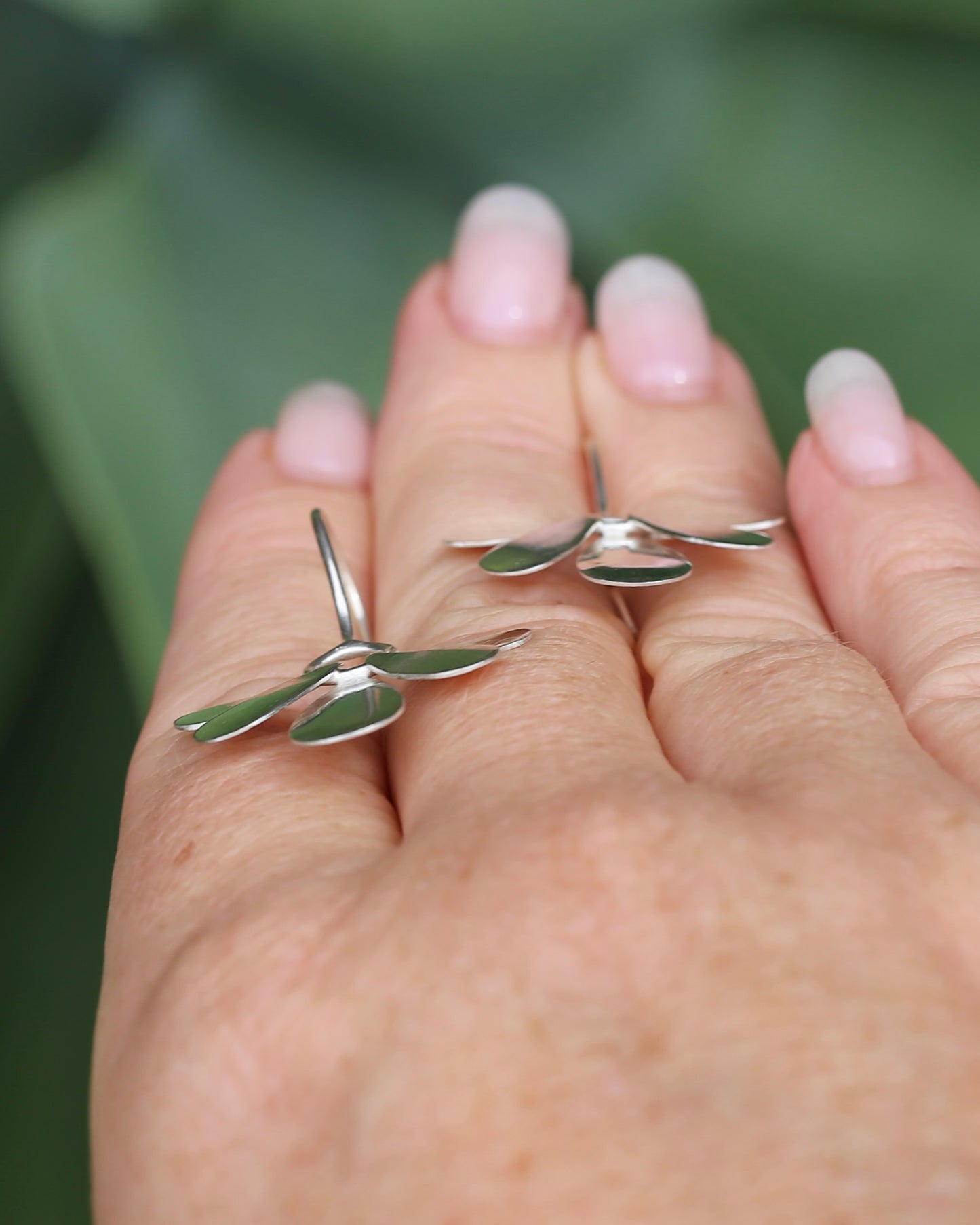 Hand Made Floral Inspired Earring Wires, Sterling Silver, 3.83g