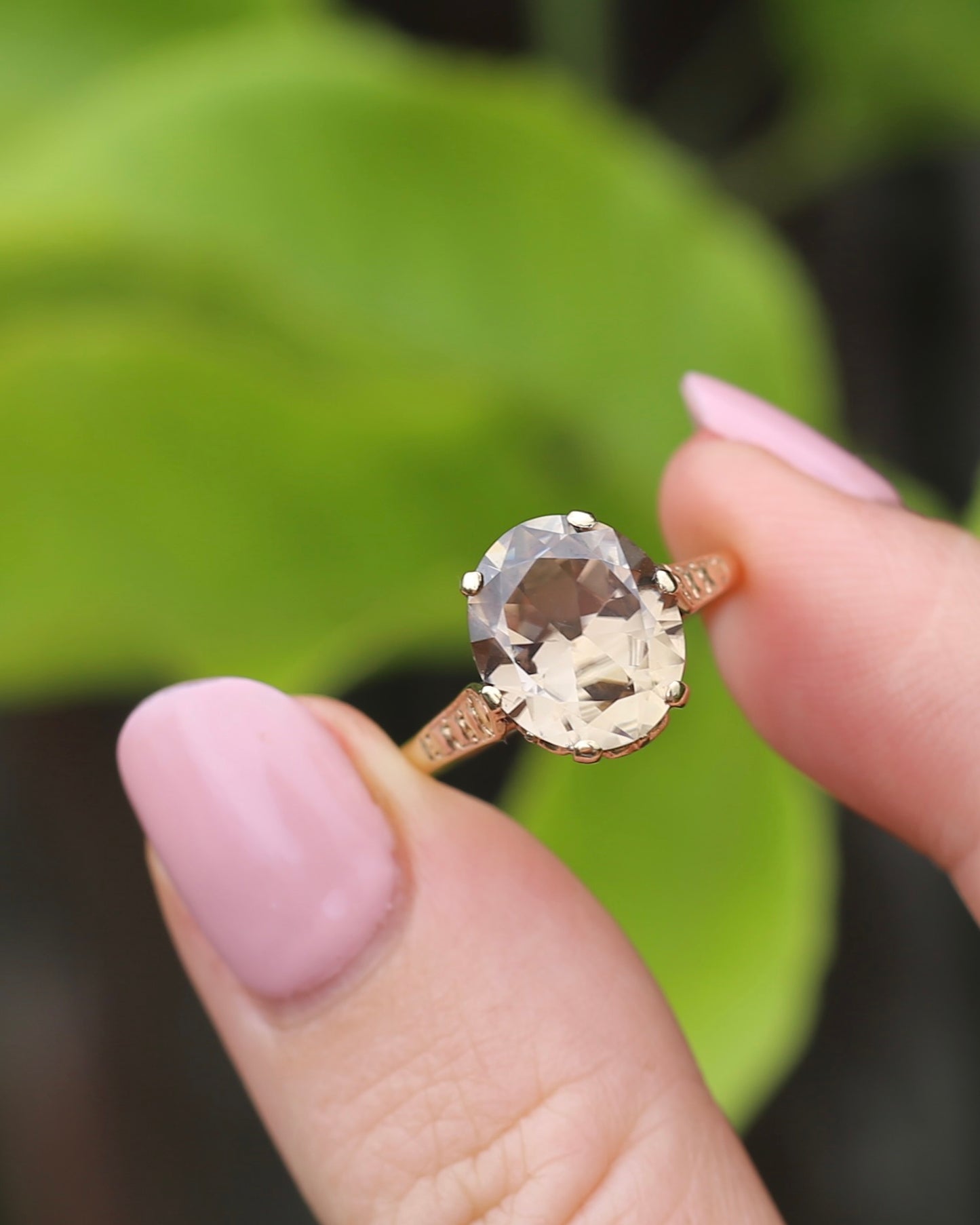 5.68ct Oval Natural Australian Zircon, In 1973 Birmingham Made Ring, 9ct Yellow Gold, size O1/2 or 7.5, 3.41g