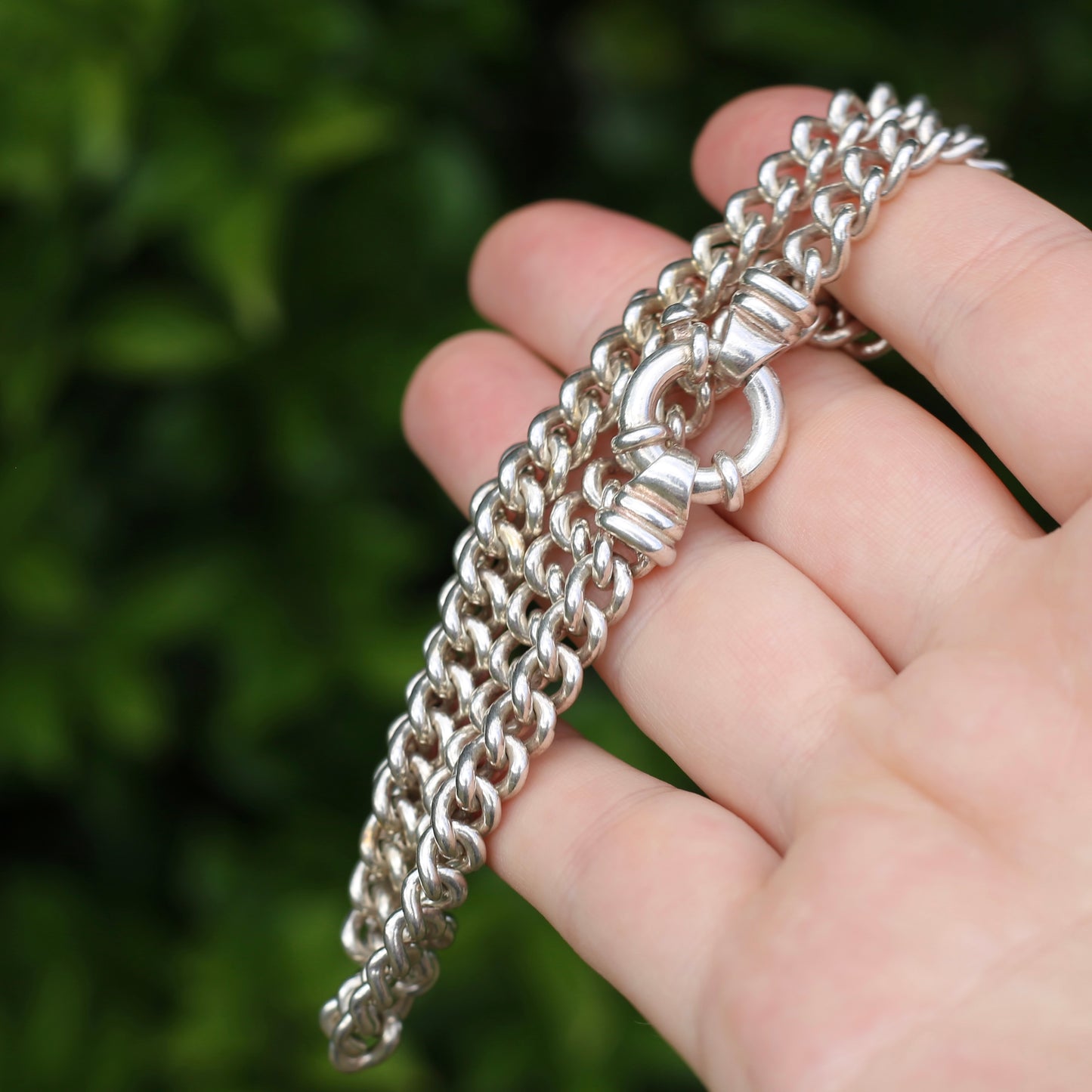 Silver Curb Chain with Italian Bolt Clasp, 45cm, 52.1g