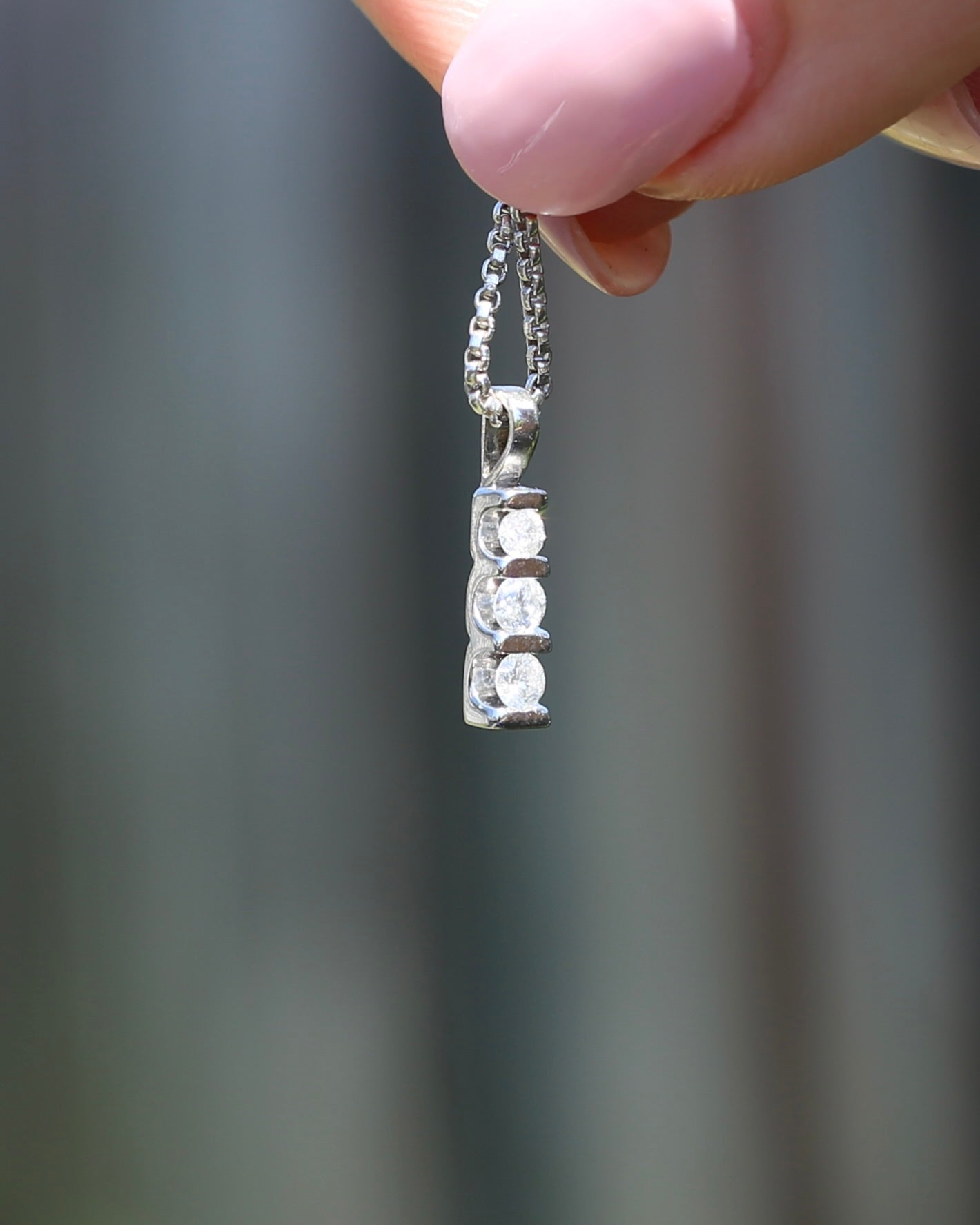 Second Glance - 0.2ct Natural Diamond Trilogy Pendant, 9ct White Gold, 0.87g
