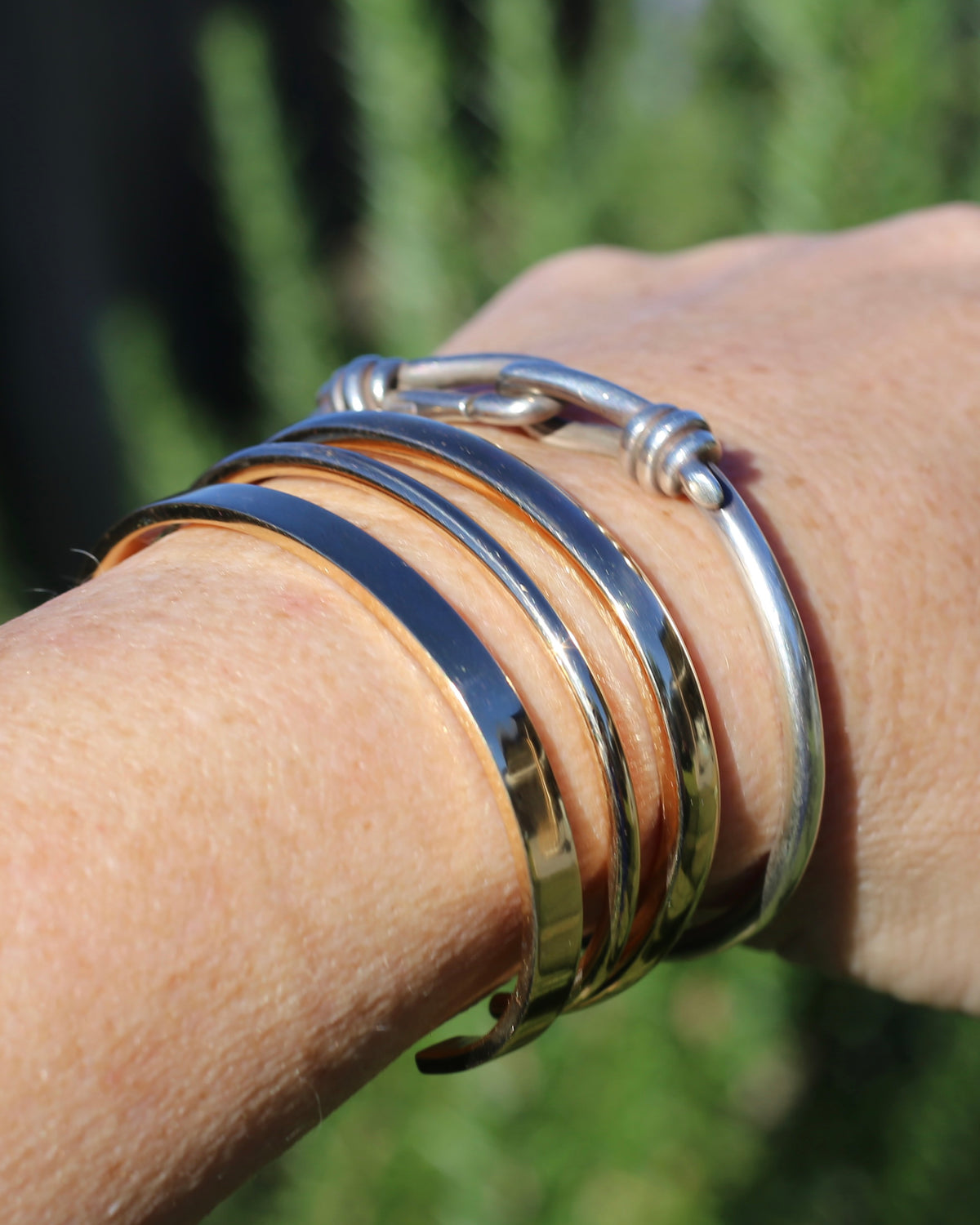 5.5mm Flat Profile Handmade Cuff, 9ct Yellow Gold, 16.2g
