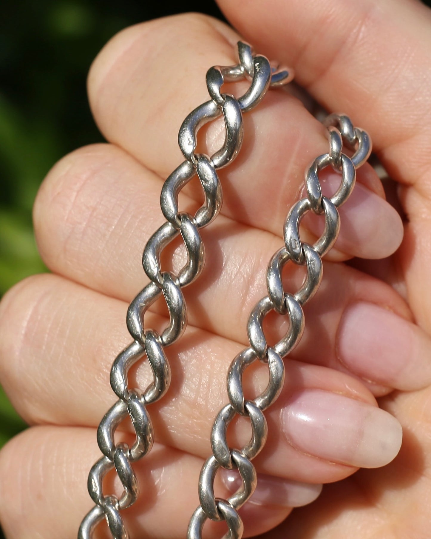 Birmingham Made 1903 Sterling Silver Watch Chains, Fob and T-bar, 47cm or 18.5 inches, 52,6g