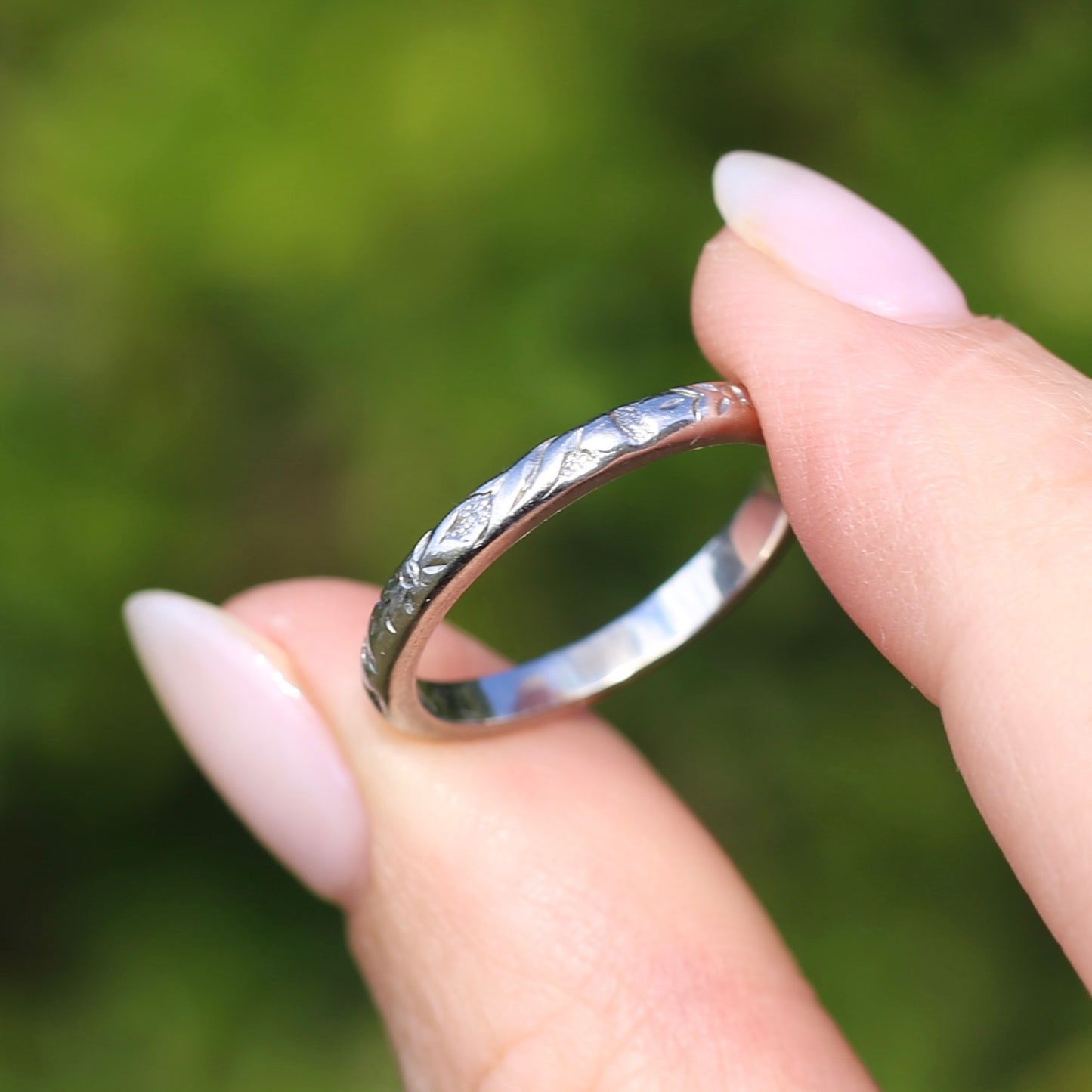 1940s Palladium Orange Blossom Wedding Ring, Palladium, size R1/2 or 9