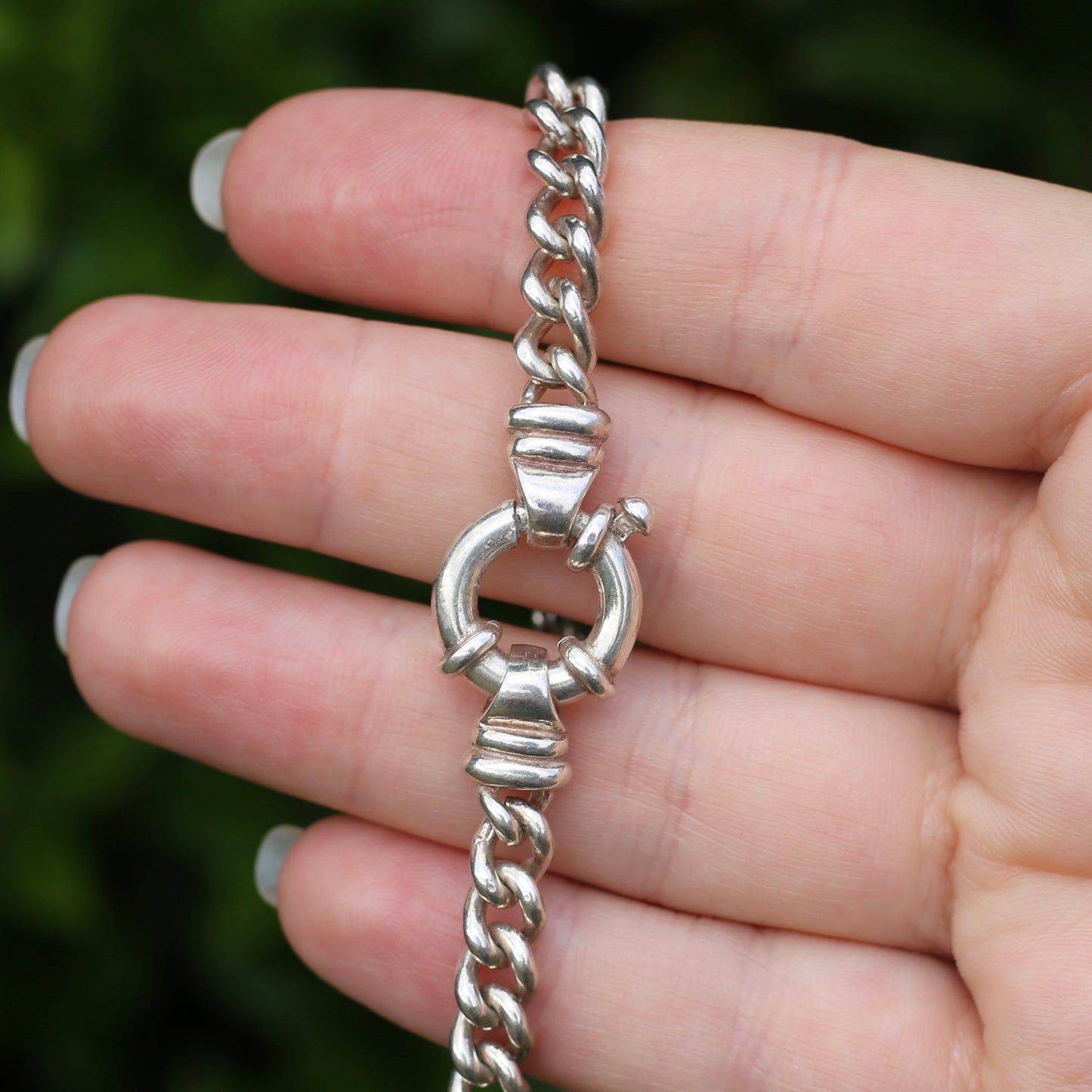 Silver Curb Chain with Italian Bolt Clasp, 45cm, 52.1g