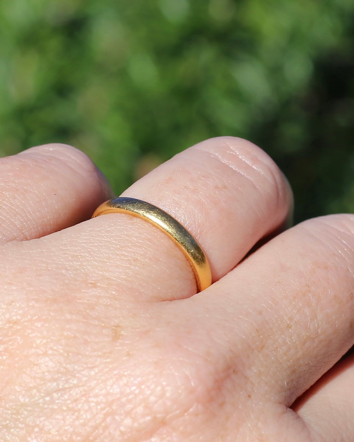 1928 Birmingham Made 22ct 3mm Wedder, 22ct Yellow Gold, size N1/2 or just over 6.75, 3.81g