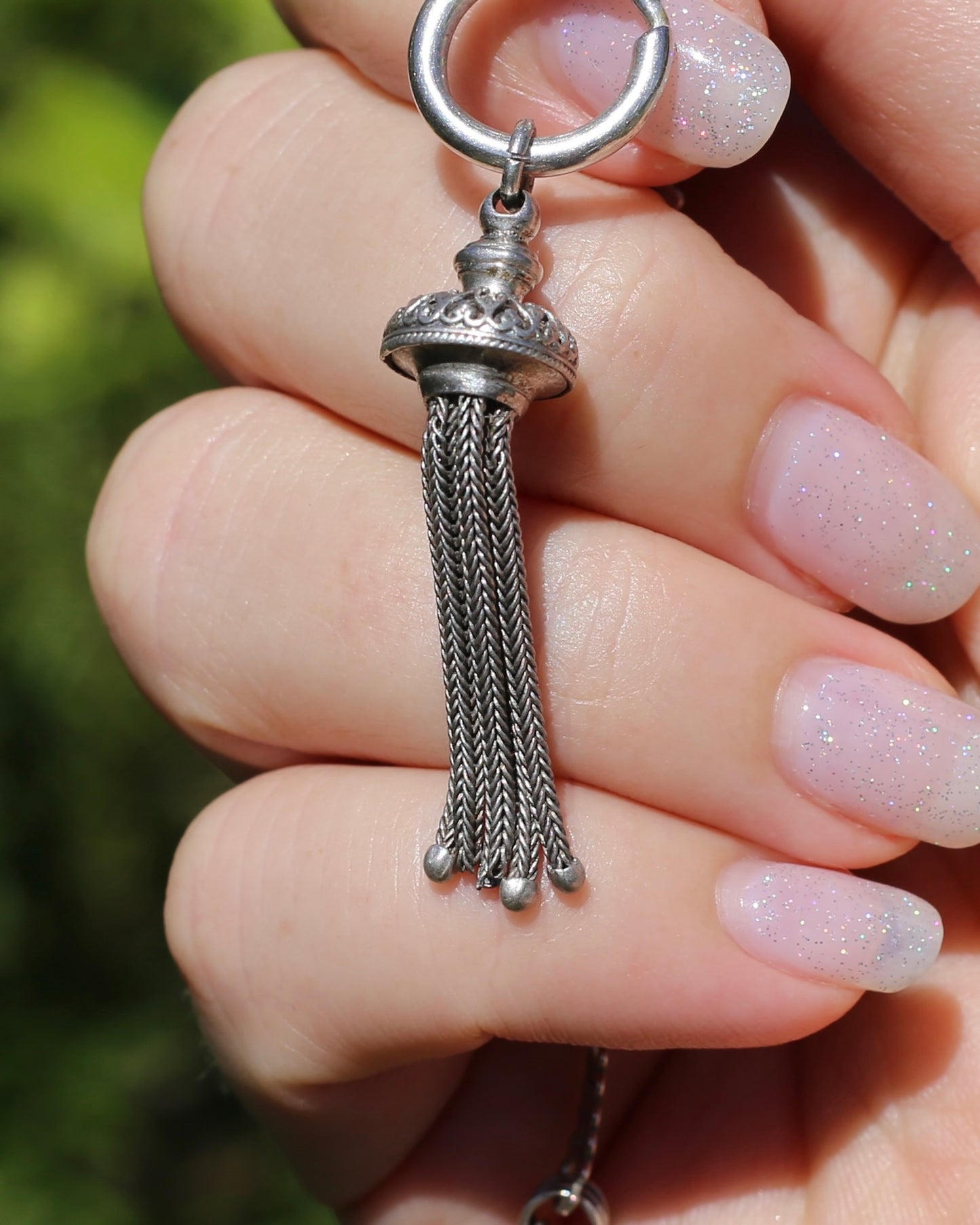 Antique Silver Tassel, Sterling Silver, 3.7g & 2.9g