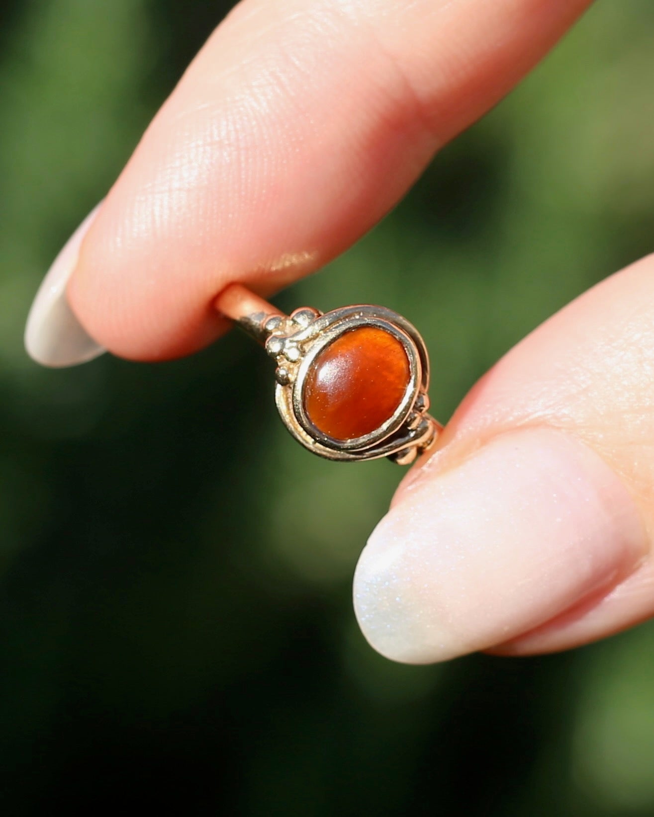 Bezel Set Carnelian Cabochon Signet Type Ring, 9ct Yellow Gold, size I1/2 or 4.5