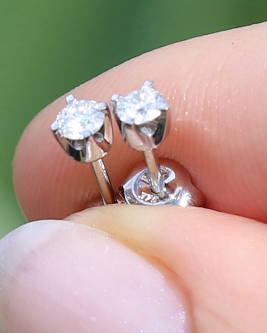 0.25ct TDW Diamond 4 Claw Studs, 9ct White Gold, 0.77g