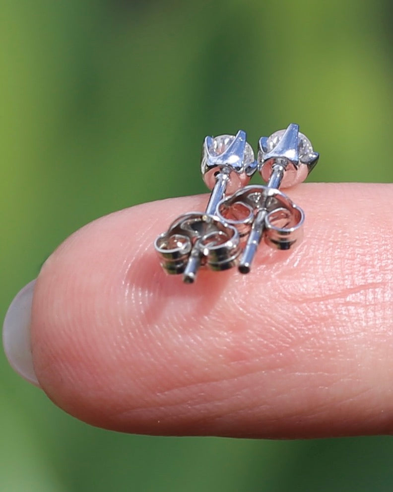 0.25ct TDW Diamond 4 Claw Studs, 9ct White Gold, 0.77g