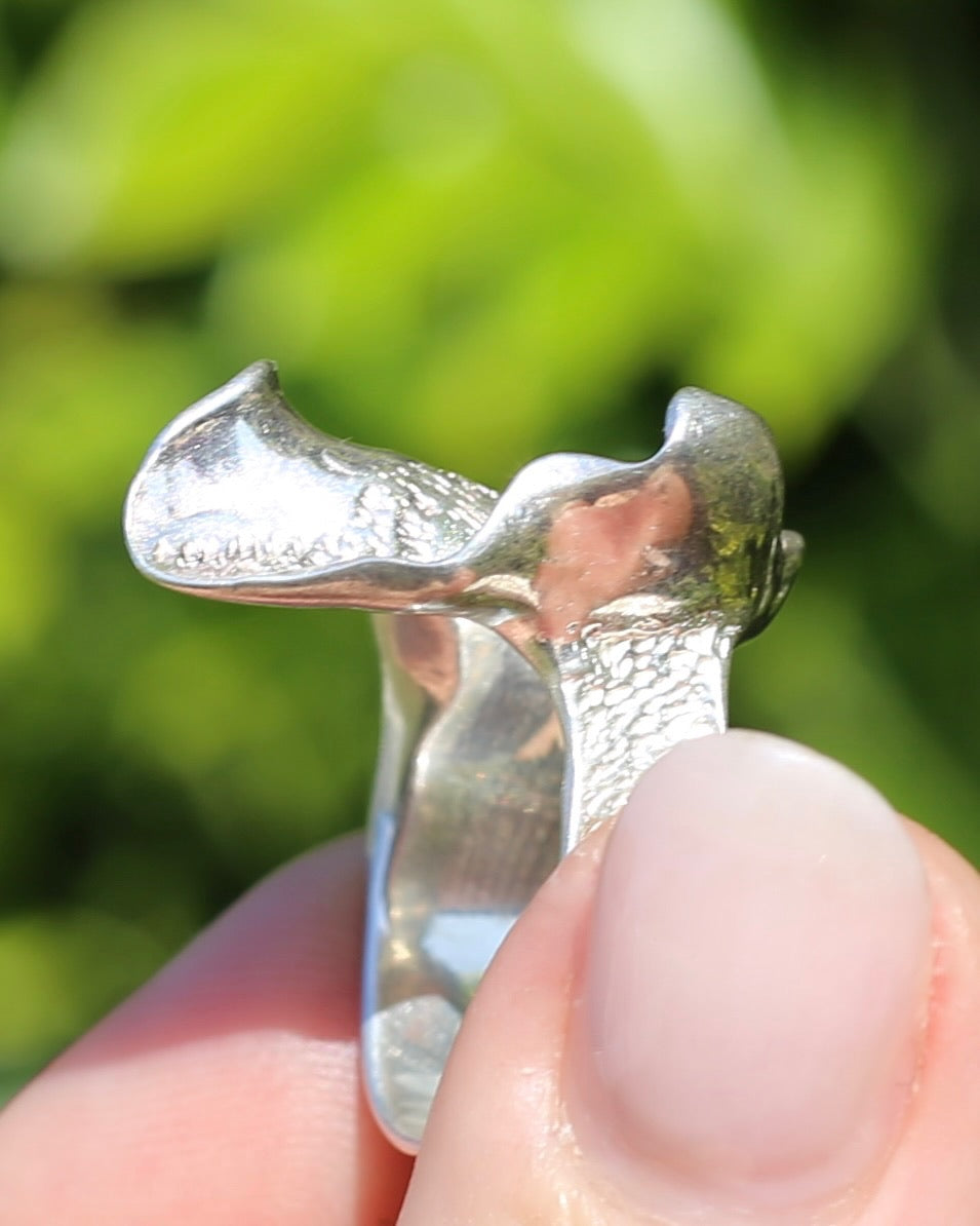 Modernist Silver Ring, size P or 7.5, 9.7g