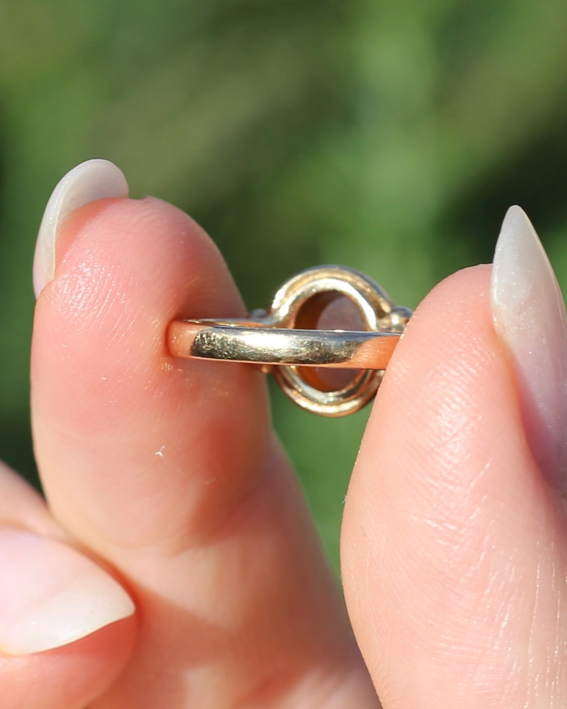 Bezel Set Carnelian Cabochon Signet Type Ring, 9ct Yellow Gold, size I1/2 or 4.5