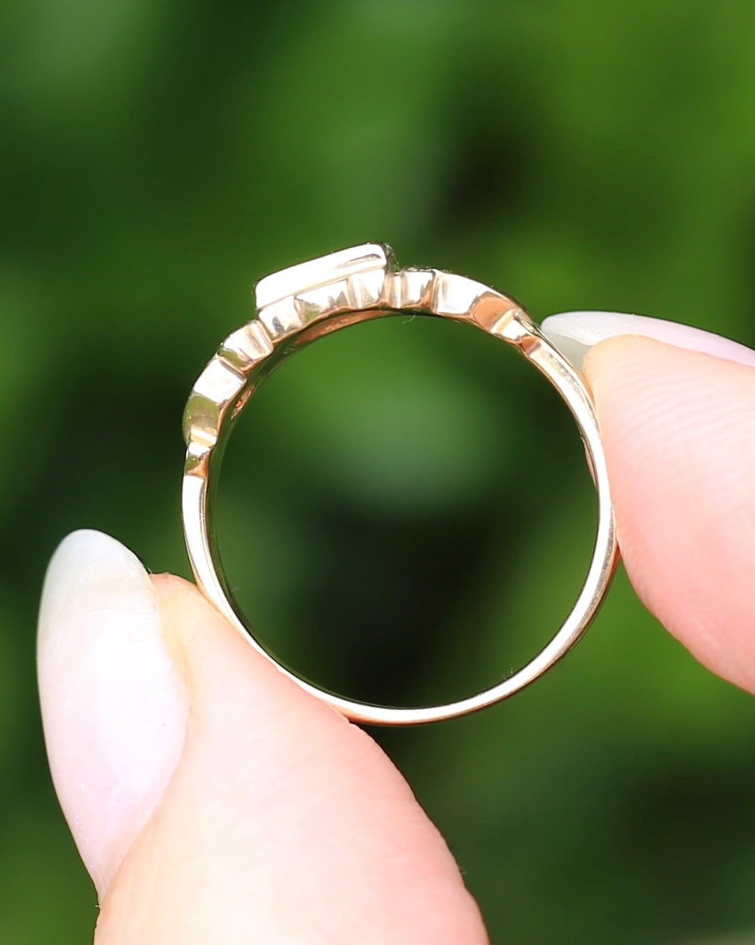 Victorian Revival Garnet Trilogy Star Set Ring, 9ct Yellow Gold, size O1/2 or just over 7.25