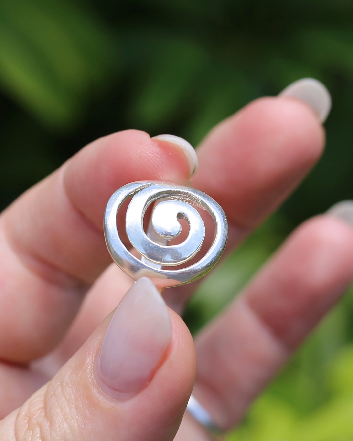 Silver Swirl Ring, Sterling Silver, size R1/2 or nearly 9, 6.6g