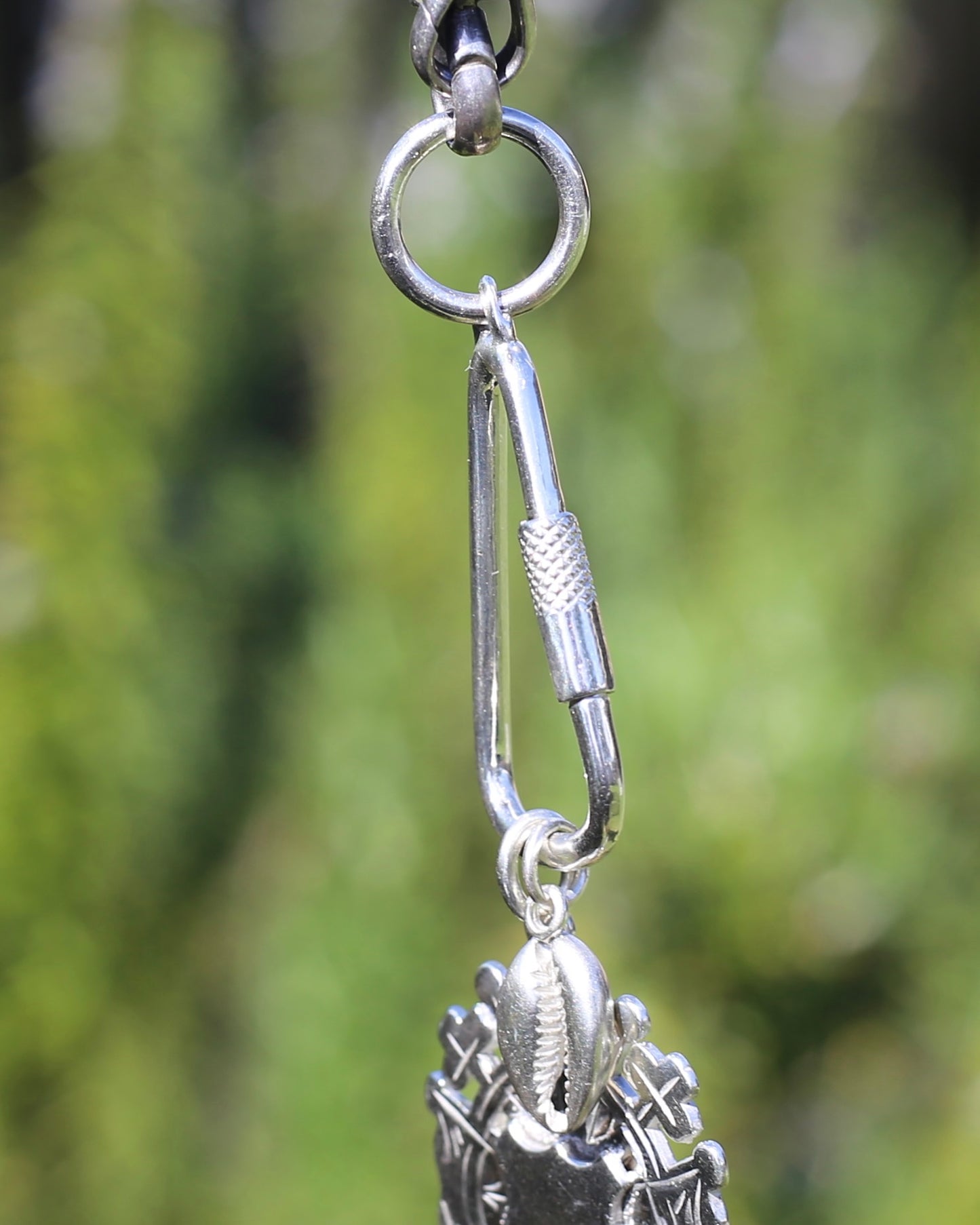 Sterling Silver Carabiner on Chunky Soldered Jump Ring, 5.7-5.9g