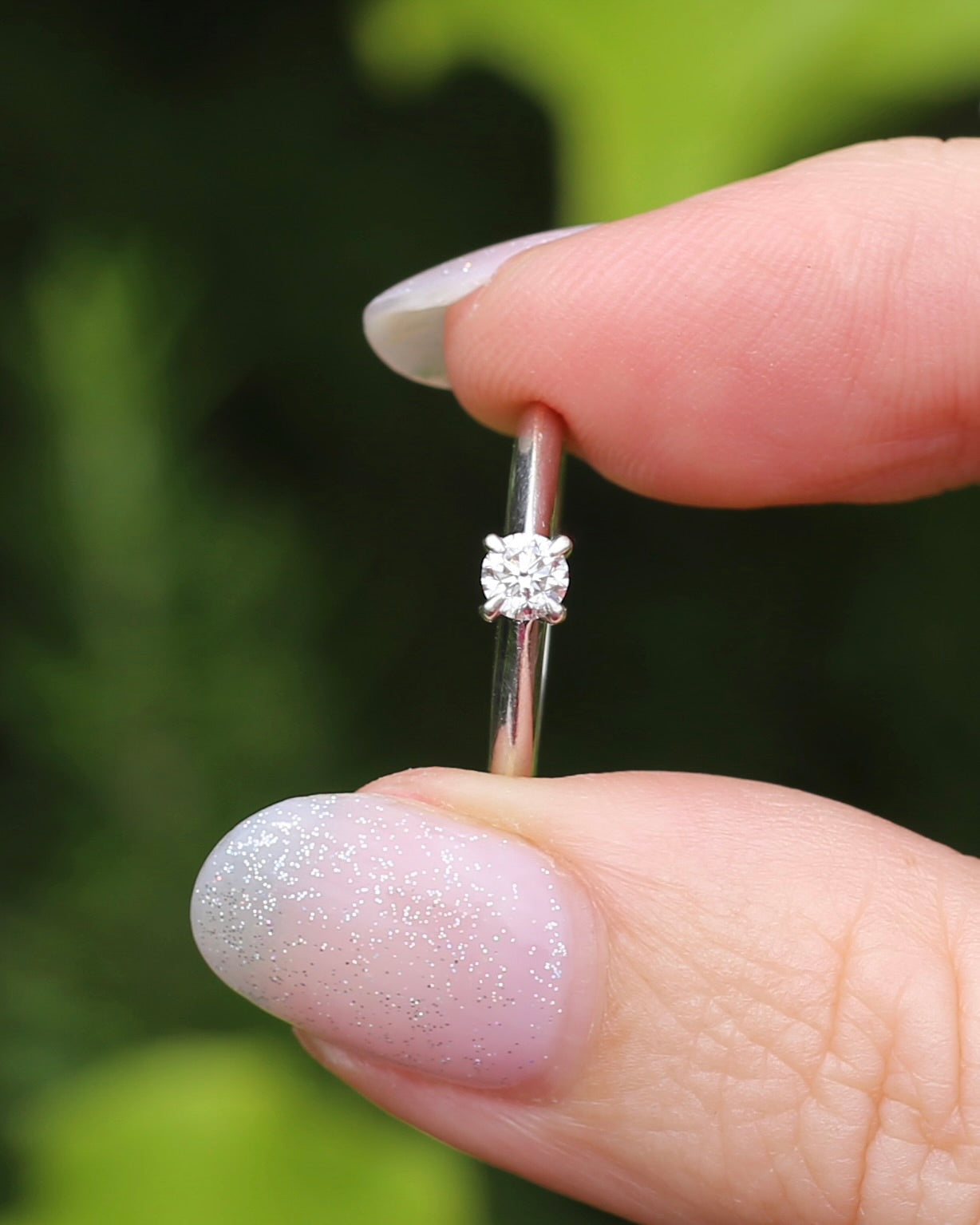 0.2ct Natural Diamond Solitaire, Talon Claw Set, 9ct White Gold, size 5 or J1/2, 2.2g