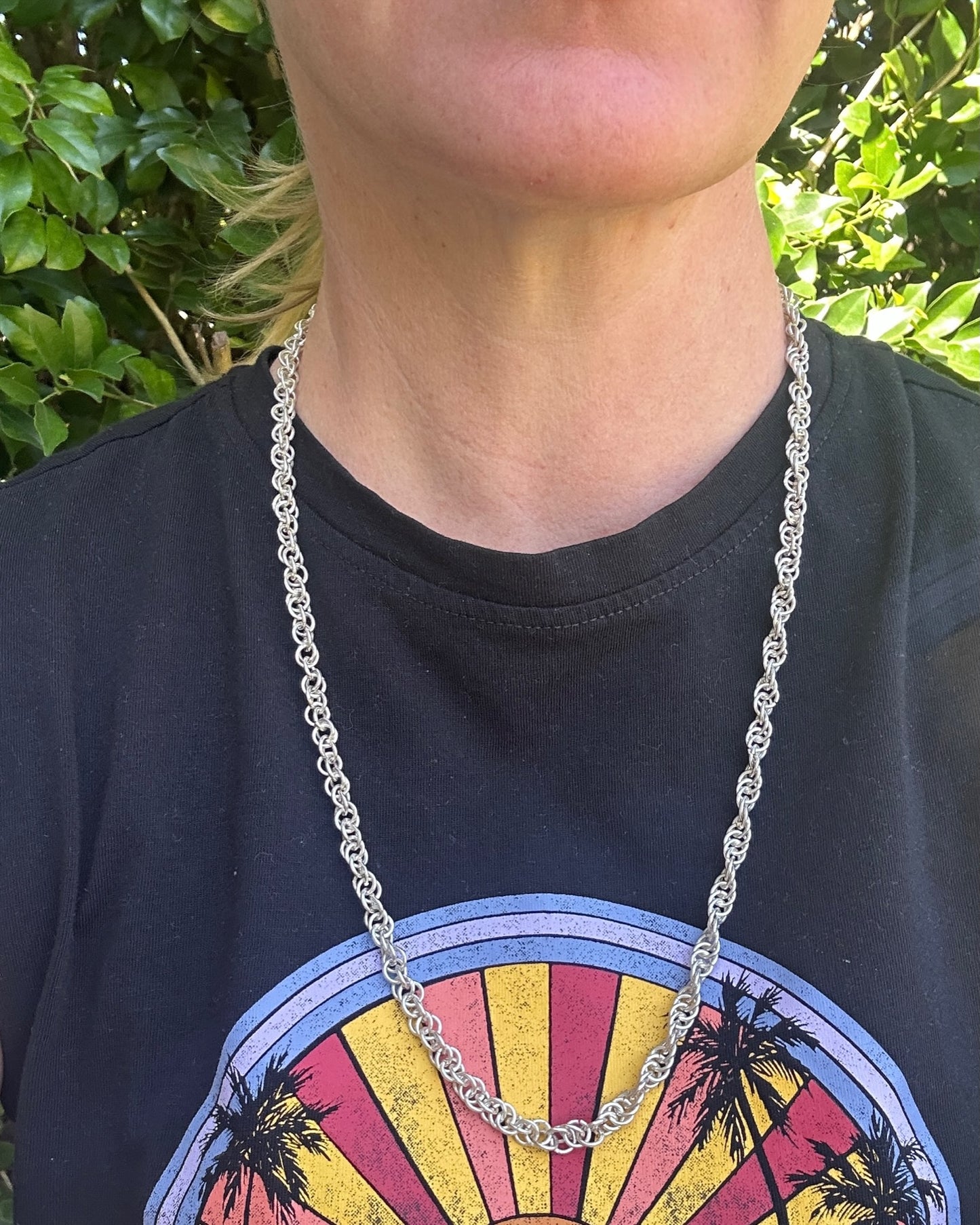 62cm Twisted Double Cable Silver Chain, 38.96g