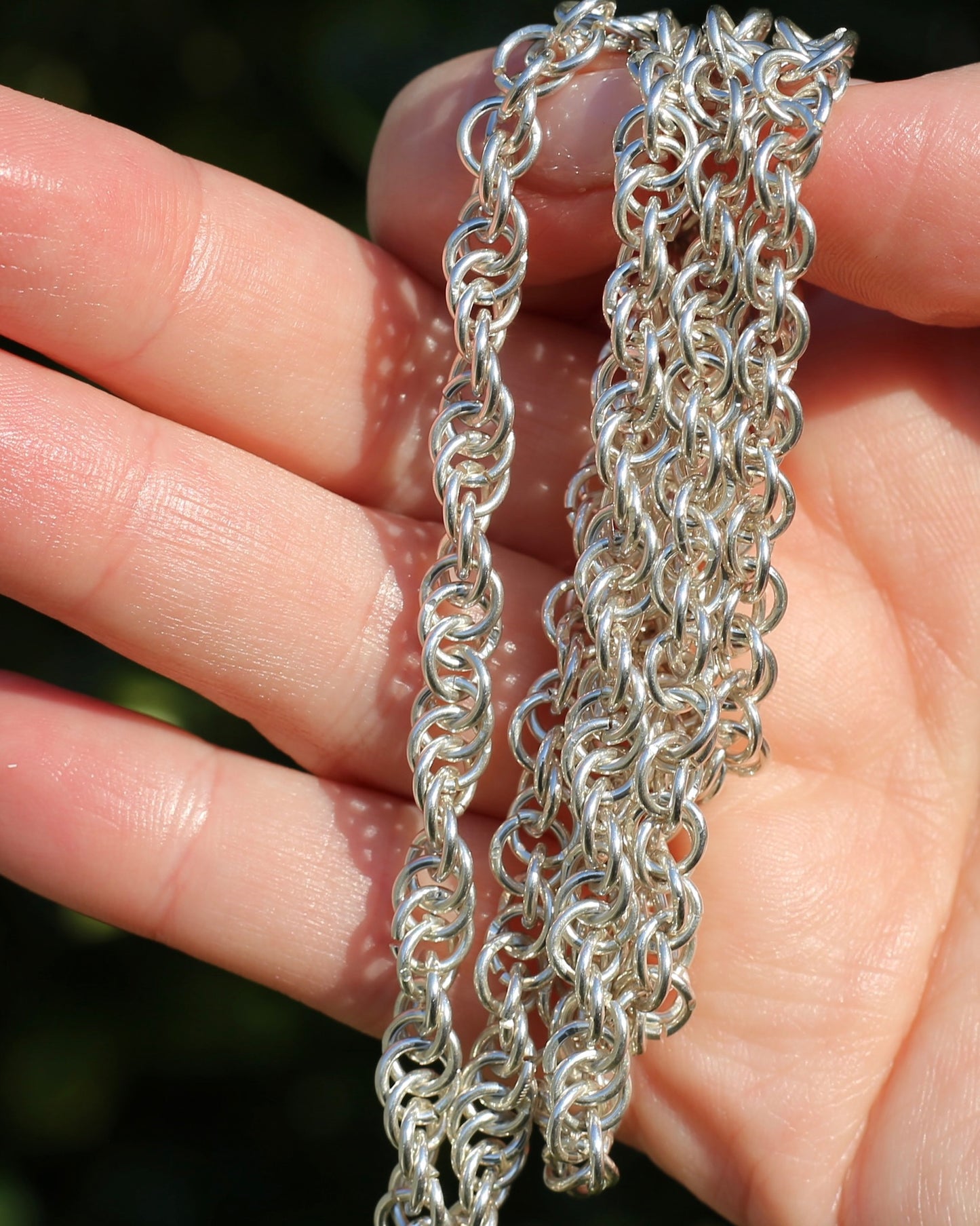 62cm Twisted Double Cable Silver Chain, 38.96g