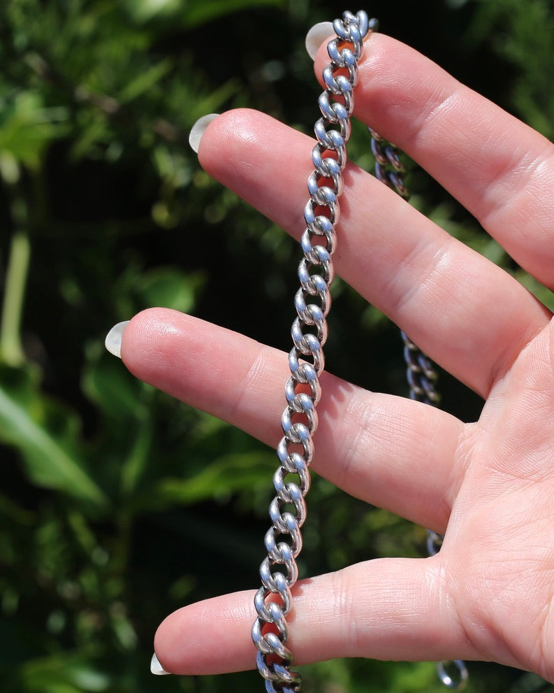 Vintage Silver Albert Chain, Likely American Made,  Swivel Albert Clasp, Sterling Silver, 50cm on 19.75 inches, 61.5g