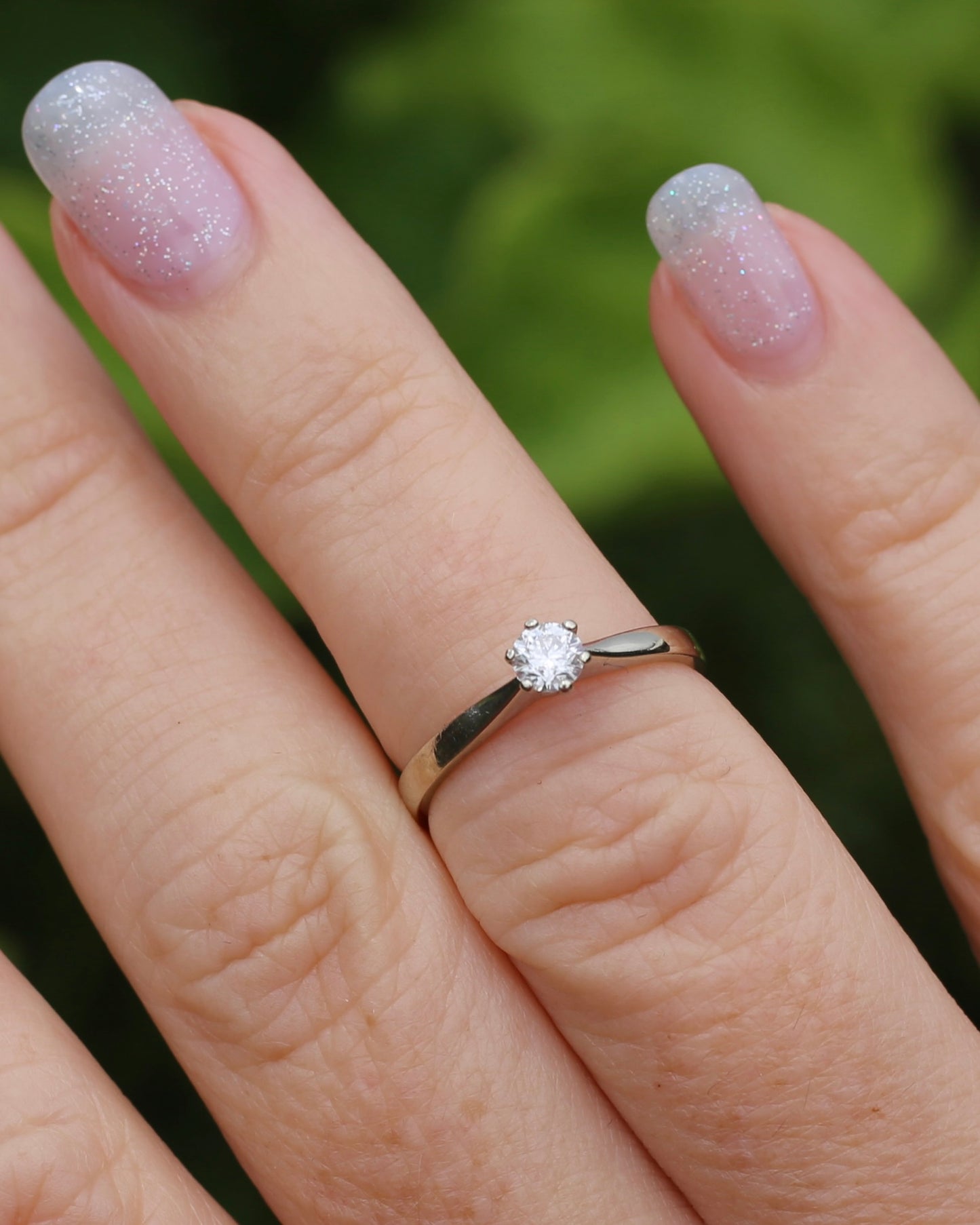 0.25ct Natural Diamond Solitaire, 18ct White Gold, 6 Claw, size L or 5.75, 2.09g