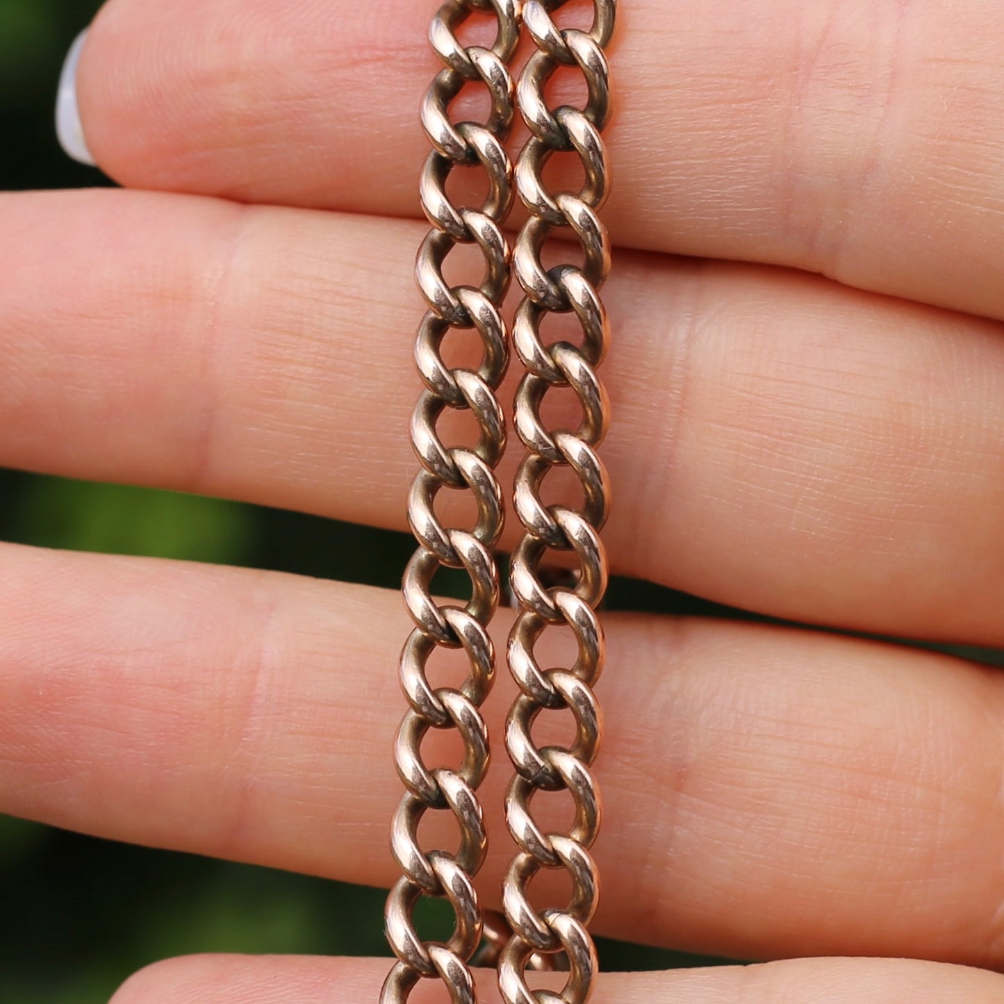 Old Rosey Gold 9ct Watch Chain With T-bar, 43cm & 30.43g