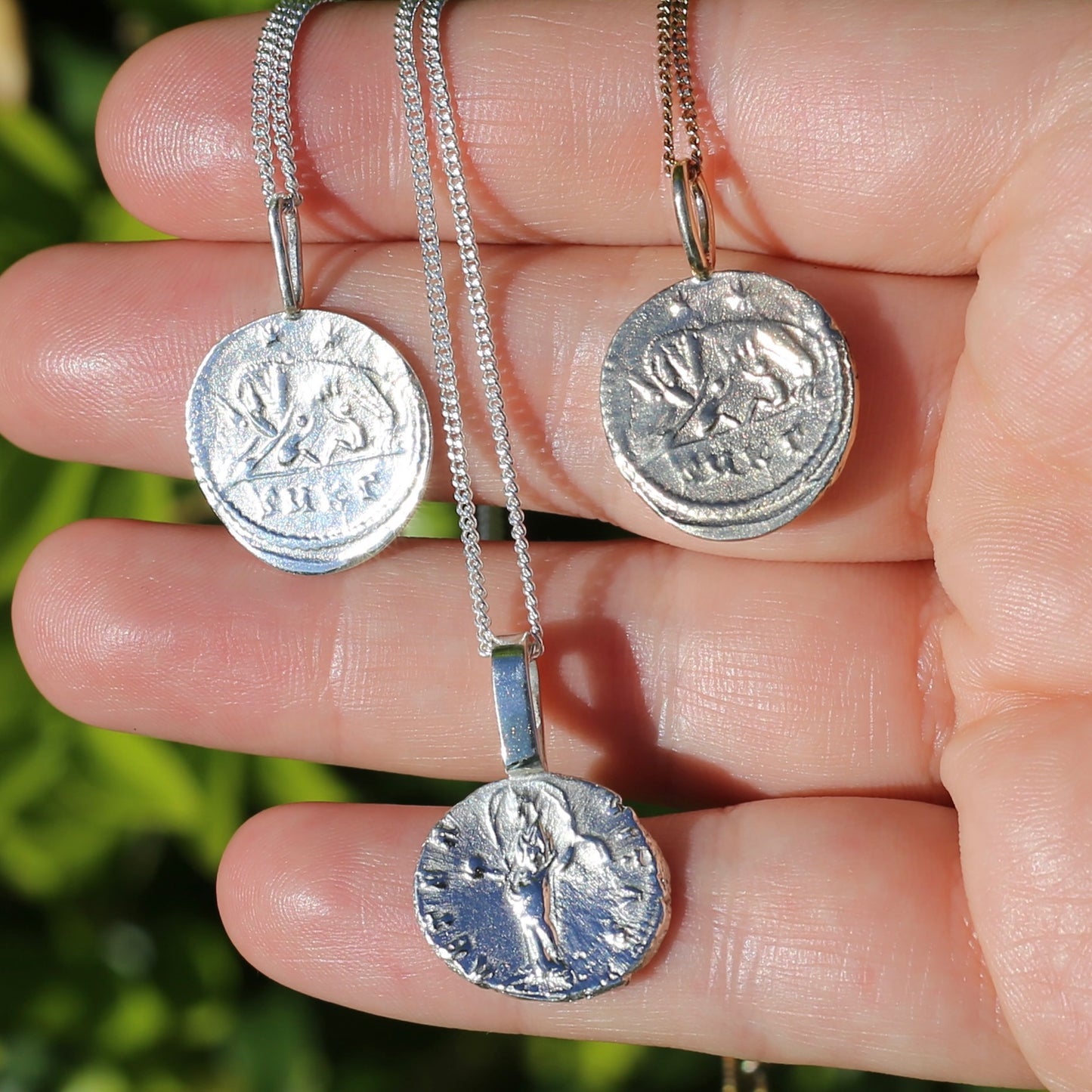 Eternity Pendant - Roman Goddess Aeternitas or Providentia, Cast From a 141-161AD Silver Denarius, avail in  Silver and Gold