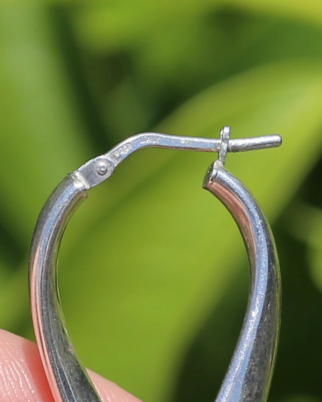 Italian Made Silver Hollow Infinity Hoop Earrings, Sterling Silver, 4.3g