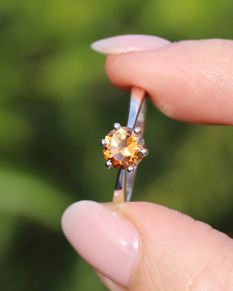 1.9ct Australian Zircon Solitaire, 6 claw set Sterling Silver, size P1/2 or 8, 3.0g