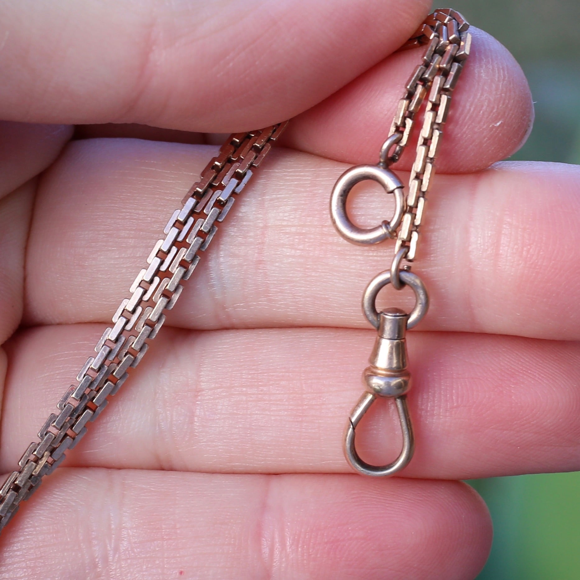 9ct Yellow Gold Fancy Twisted Trombone and Love Link Bracelet or Watch  Chain Extender, 10.8g 20.5cm