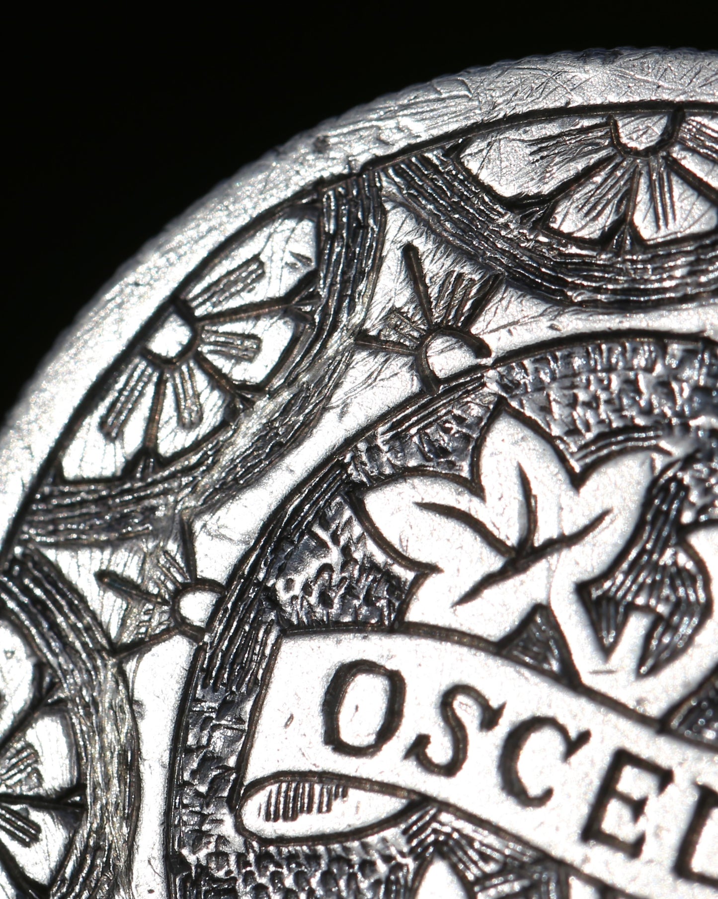 Antique Love Token Oscella Brooch 1900 British India One Rupee, 10.9g