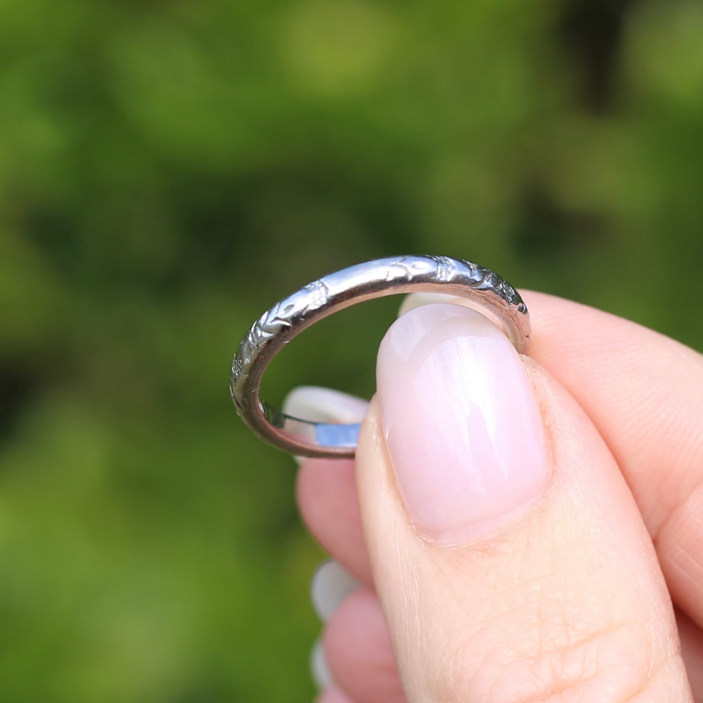 1940s Palladium Orange Blossom Wedding Ring, Palladium, size R1/2 or 9