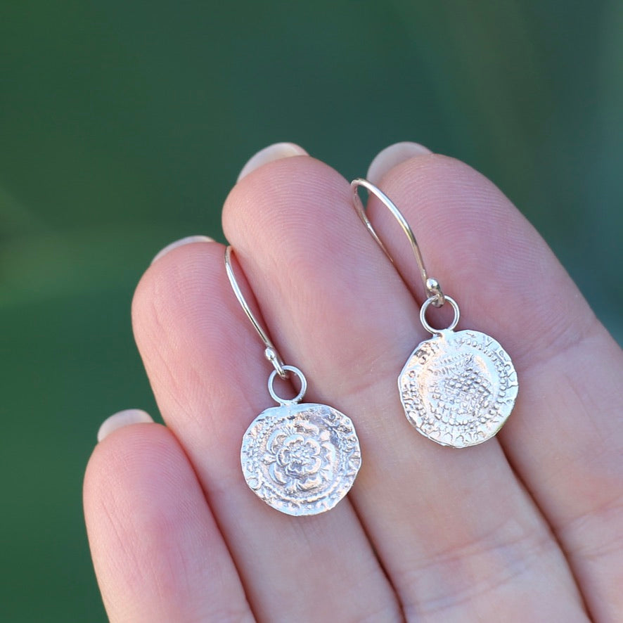 The Penny, Earrings -  Replica of the James I Penny Second Coinage 1604 - 1619