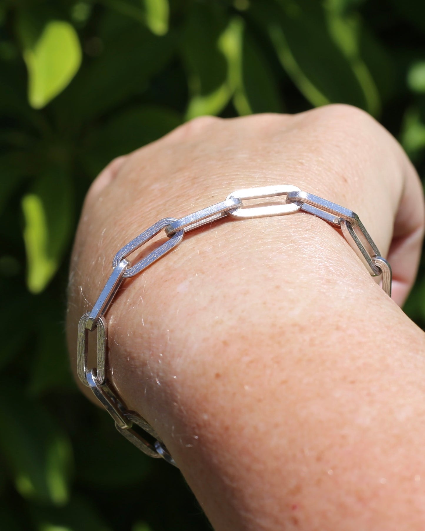 Vintage Textured 800 Silver Paperclip Bracelet, 800 Silver, 16.2g  21cm or 8.25 inches