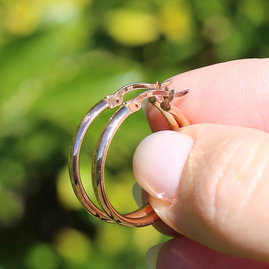 24mm Rose Gold Hoops, 9ct Rose Gold, 1.22g