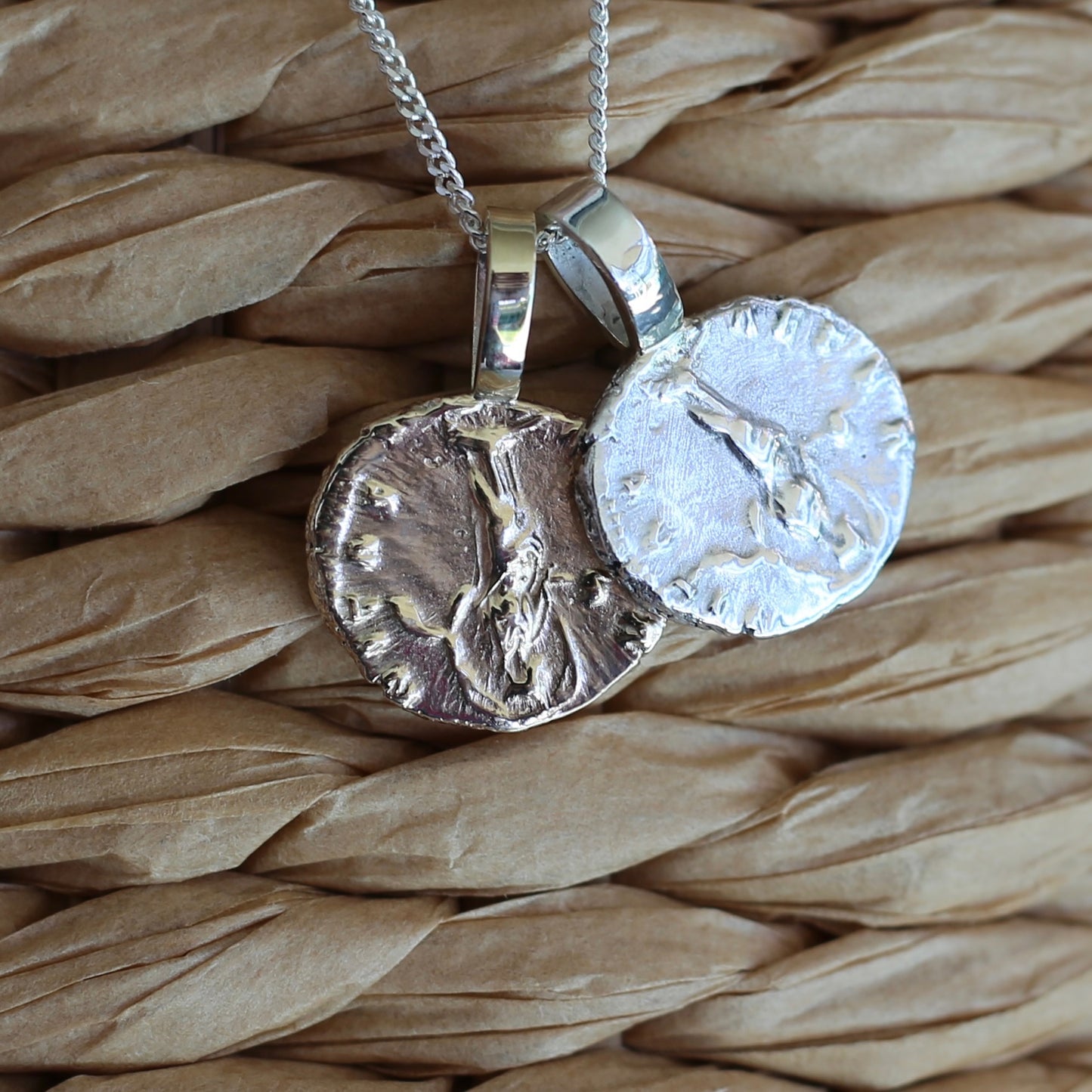 Faustina the Elder Coin Pendant,Cast From a 141-161AD Silver Denarius, avail in  Silver and Gold