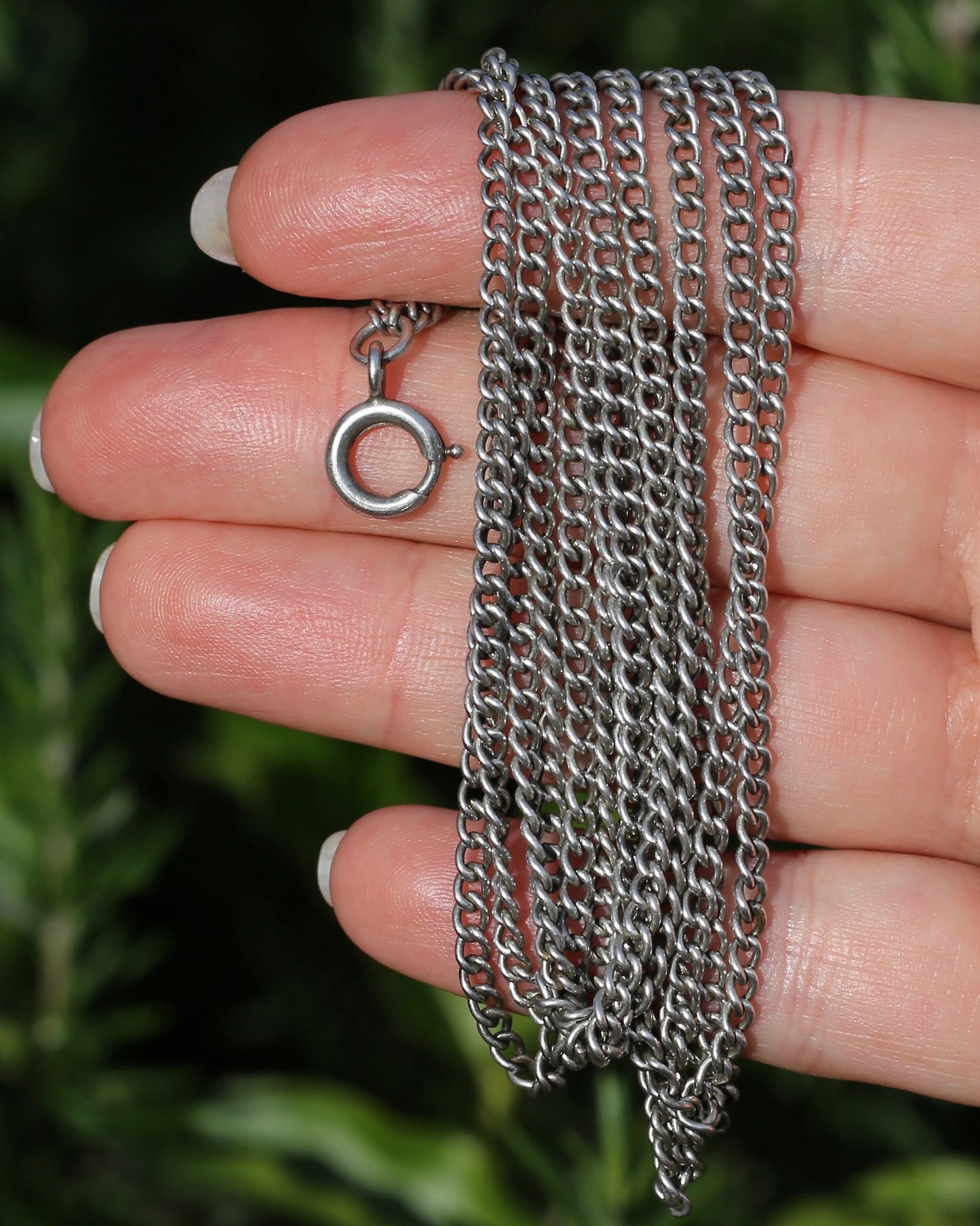 Antique French Longuard Curb Chain With Bolt Clasp, 67cm doubled, 22.1g